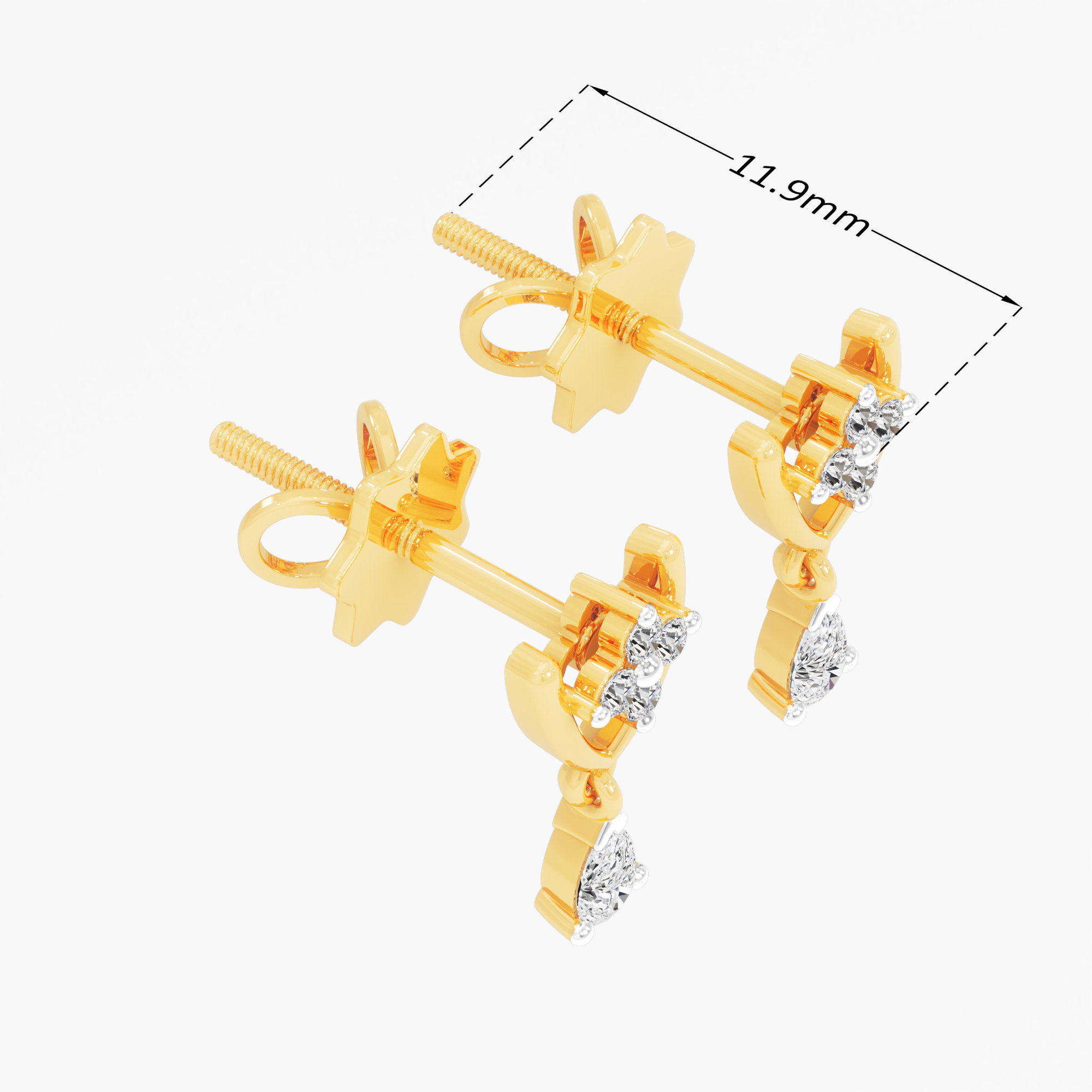 Sparkling Vista Drops Drops Earrings in 9KT Yellow Gold (Diamond Quality: FG-VVS VS)