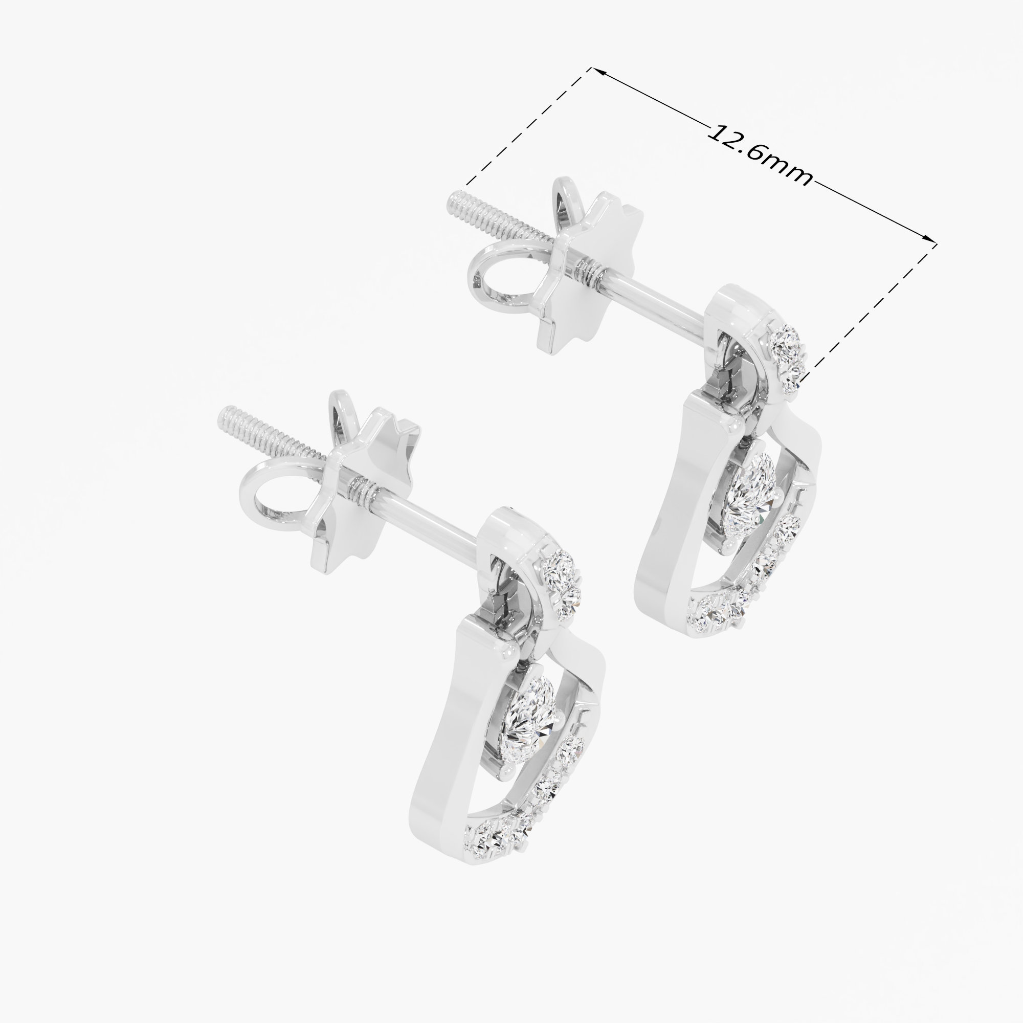Aurora Arc Drops Earrings in 9KT White Gold (Diamond Quality: FG-VVS VS)