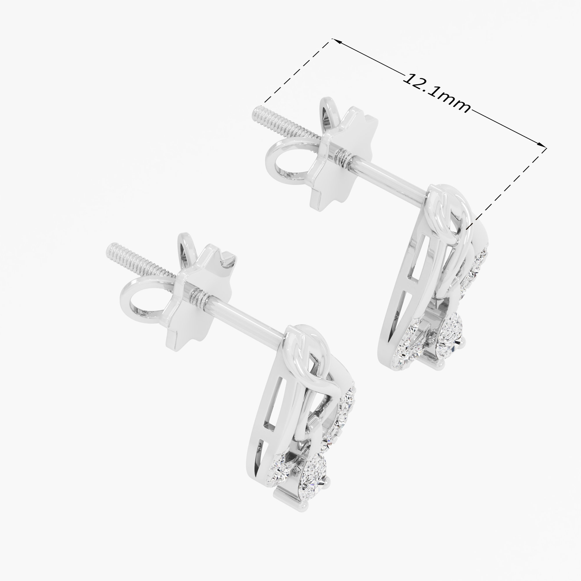 Infinity Cascade Drops Earrings in 9KT White Gold (Diamond Quality: FG-VVS VS)
