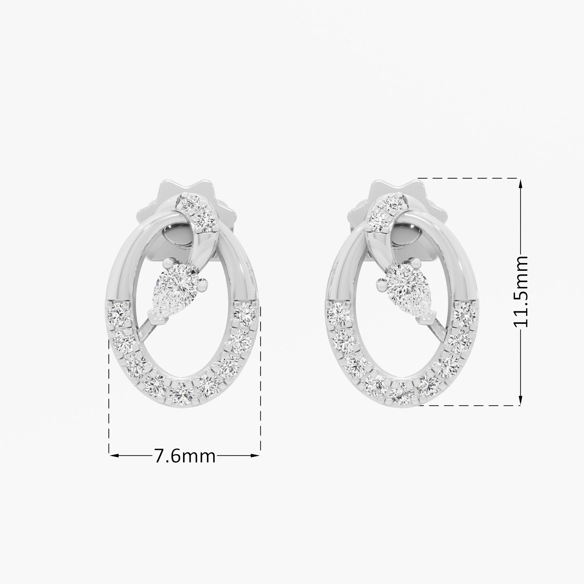 Gilded Orbit Studs Studs Earrings in 9KT White Gold (Diamond Quality: FG-VVS VS)
