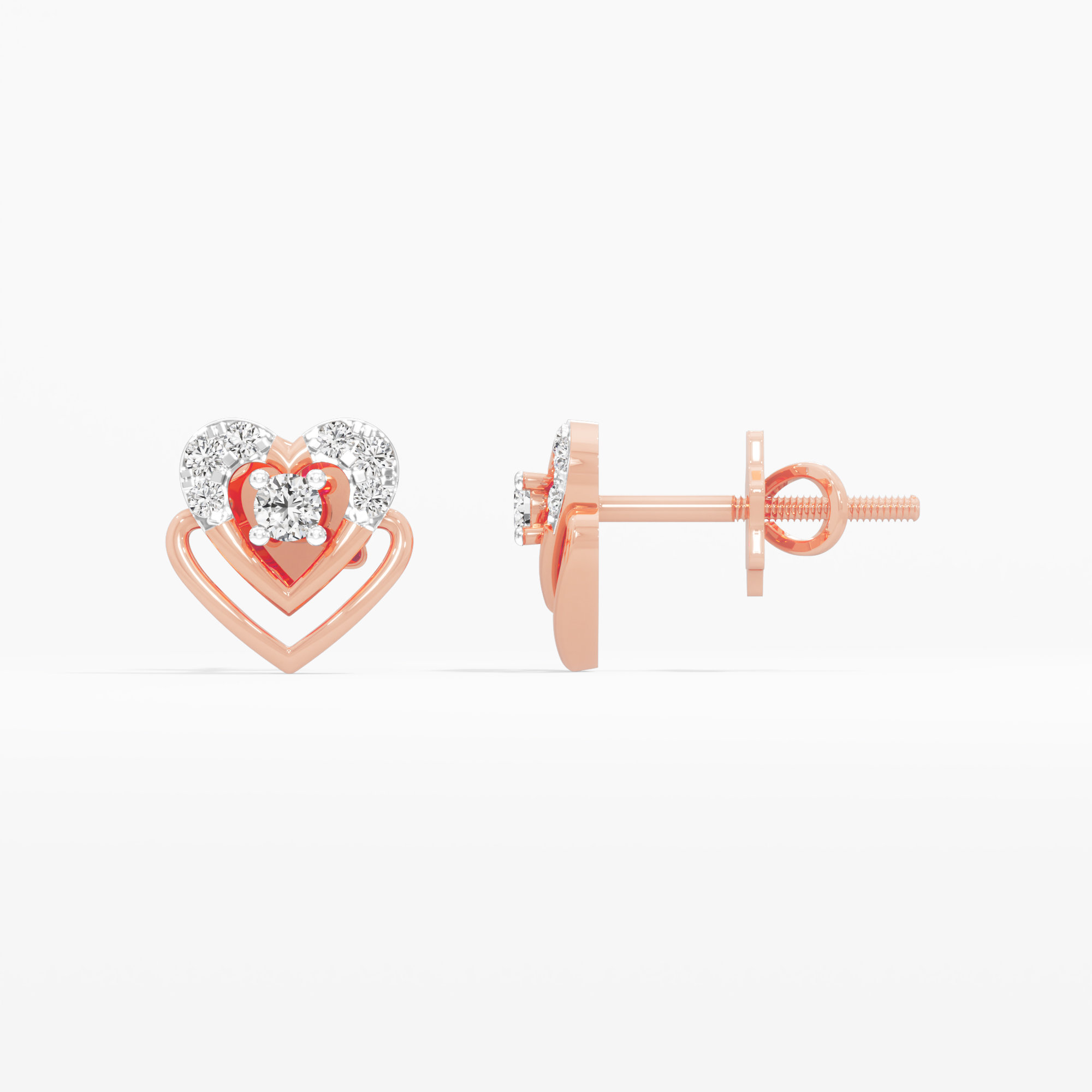 Love Knot Drops Drops Earrings in 9KT Rose Gold (Diamond Quality: EF-VVS VS)