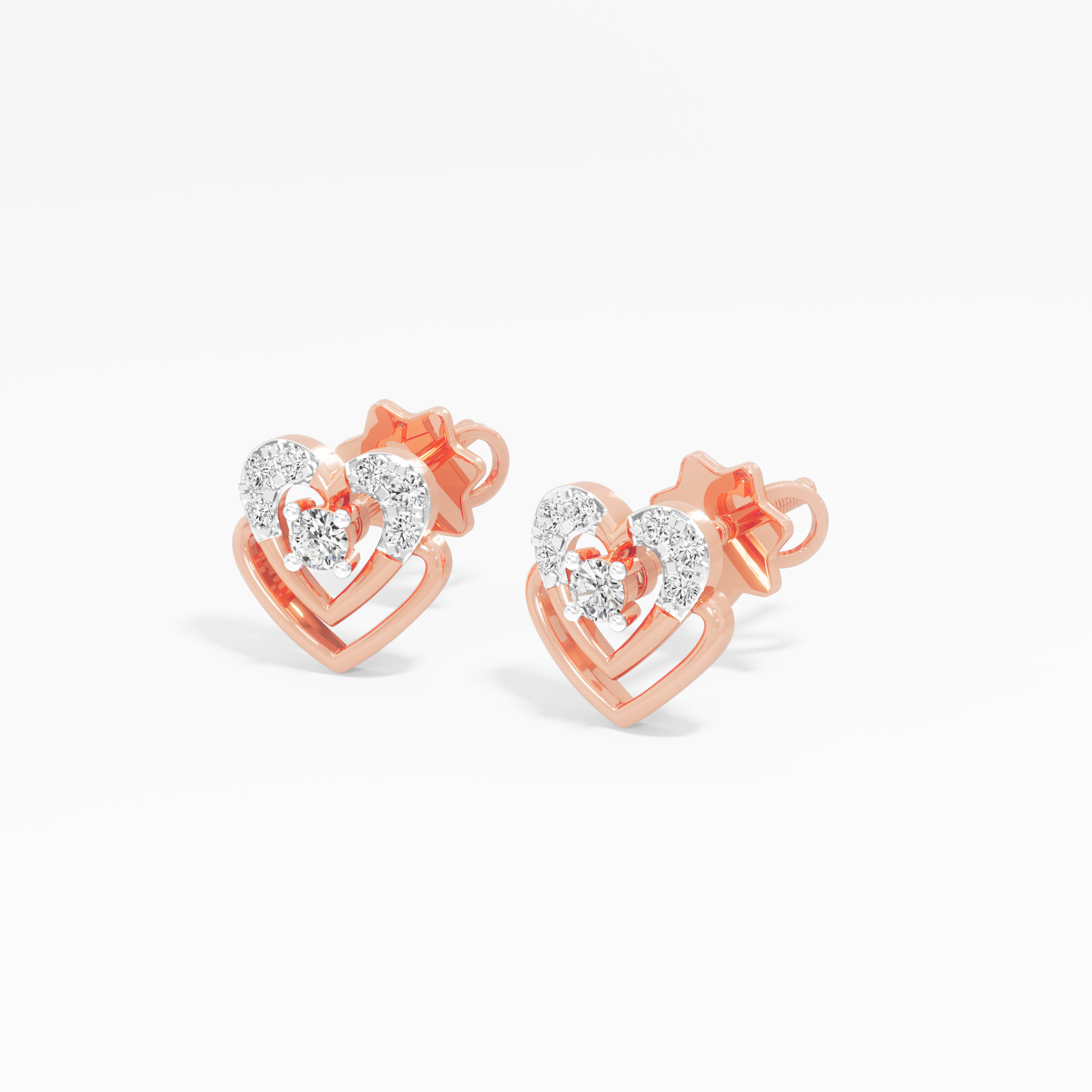 Love Knot Drops Drops Earrings in 9KT Rose Gold (Diamond Quality: EF-VVS VS)