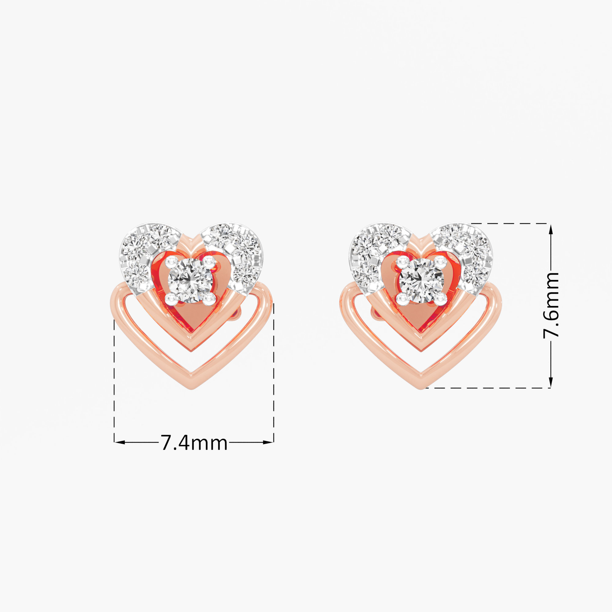 Love Knot Drops Drops Earrings in 9KT Rose Gold (Diamond Quality: EF-VVS VS)