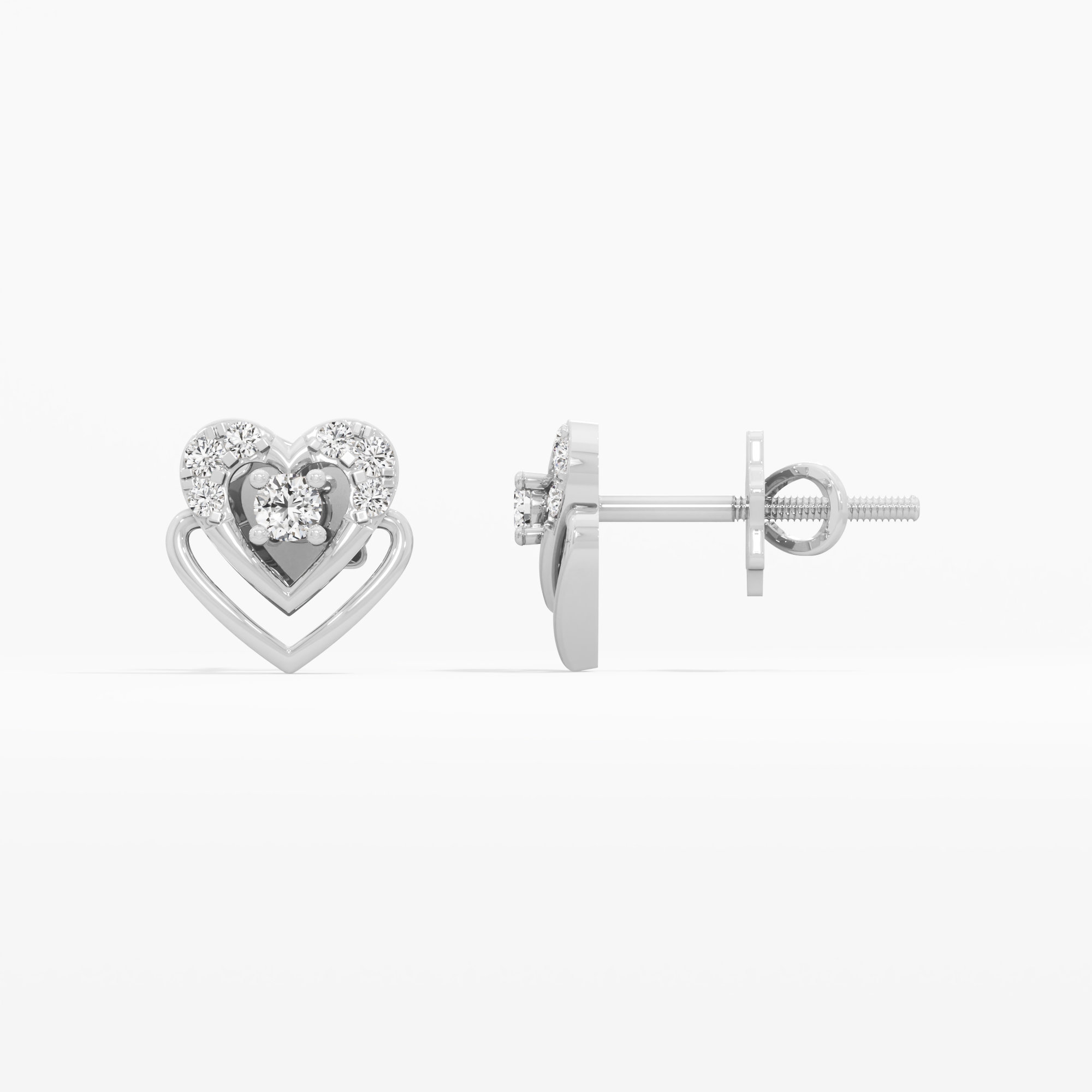 Love Knot Drops Drops Earrings in 9KT White Gold (Diamond Quality: EF-VVS VS)