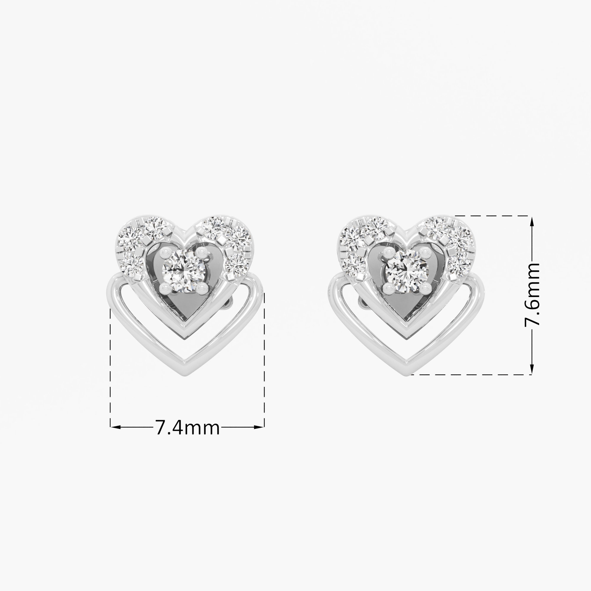 Love Knot Drops Drops Earrings in 9KT White Gold (Diamond Quality: EF-VVS VS)