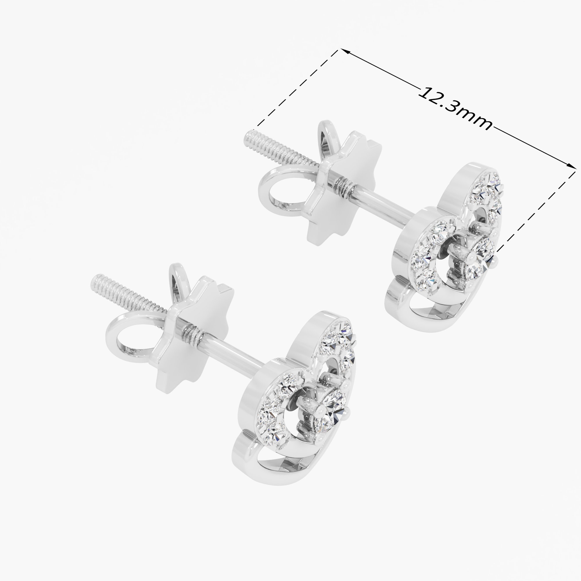 Love Knot Drops Drops Earrings in 9KT White Gold (Diamond Quality: EF-VVS VS)