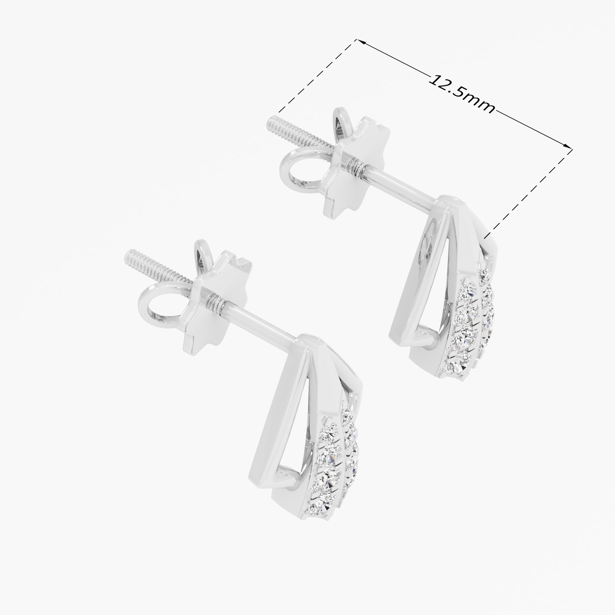 Arrowhead Sparkle Drops Earrings in 9KT White Gold (Diamond Quality: EF-VVS VS)