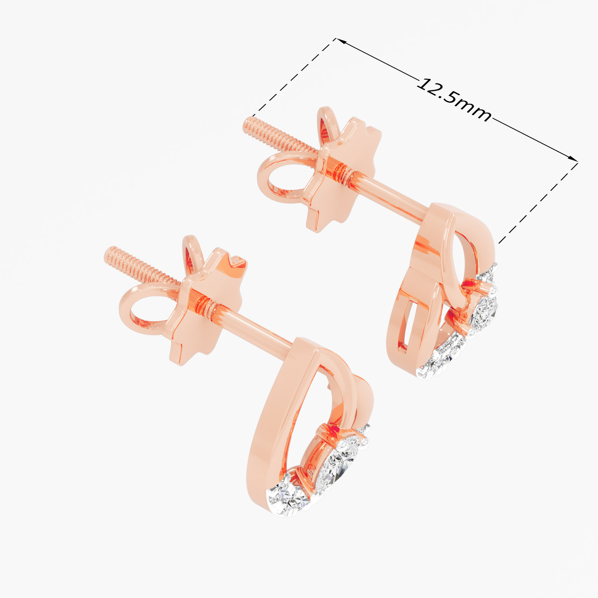Luminous Dewdrop Drops Earrings in 9KT Rose Gold (Diamond Quality: FG-VVS VS)