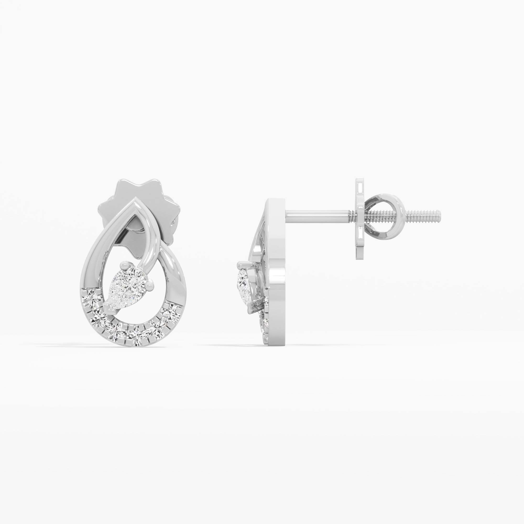 Luminous Dewdrop Drops Earrings in 9KT White Gold (Diamond Quality: FG-VVS VS)