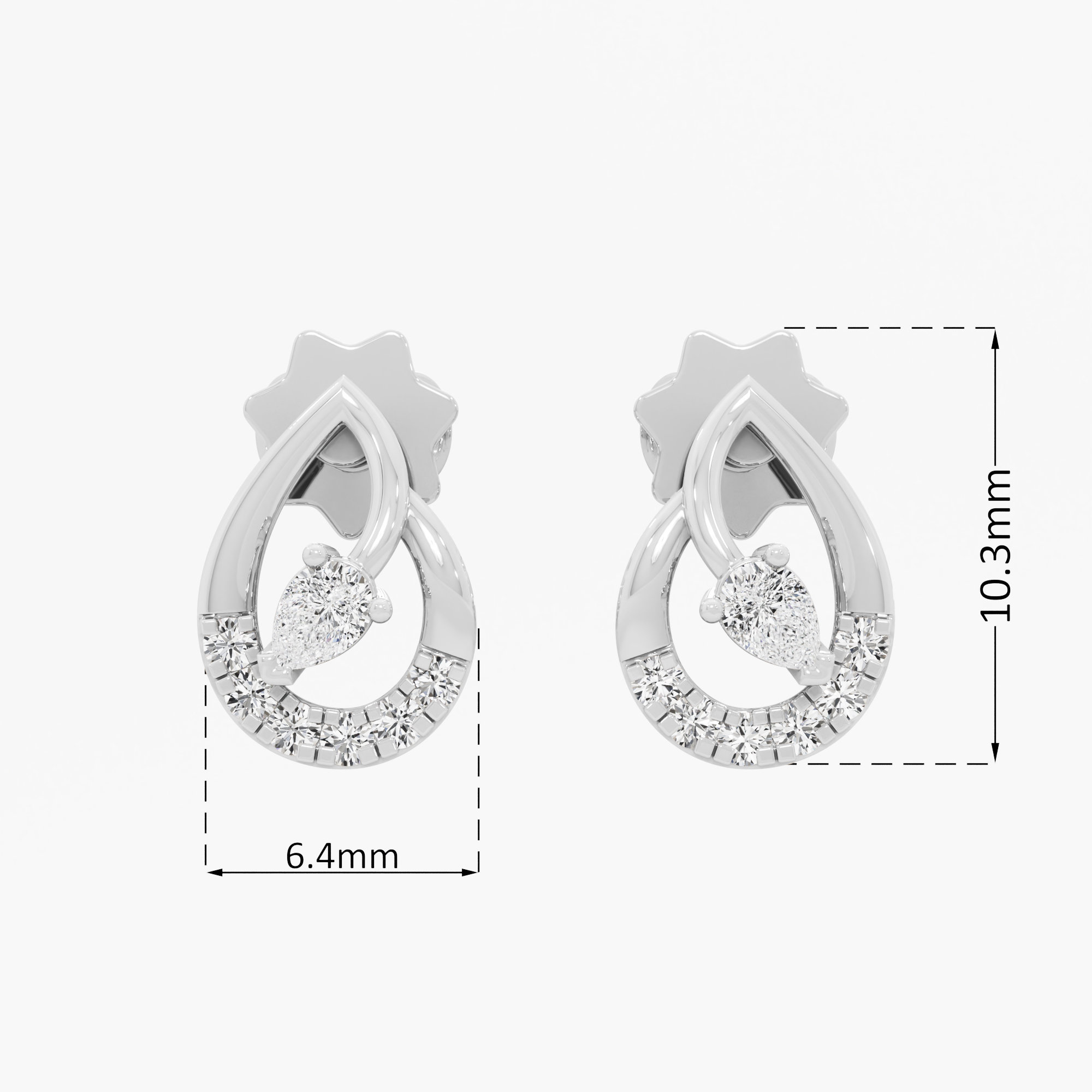 Luminous Dewdrop Drops Earrings in 9KT White Gold (Diamond Quality: FG-VVS VS)
