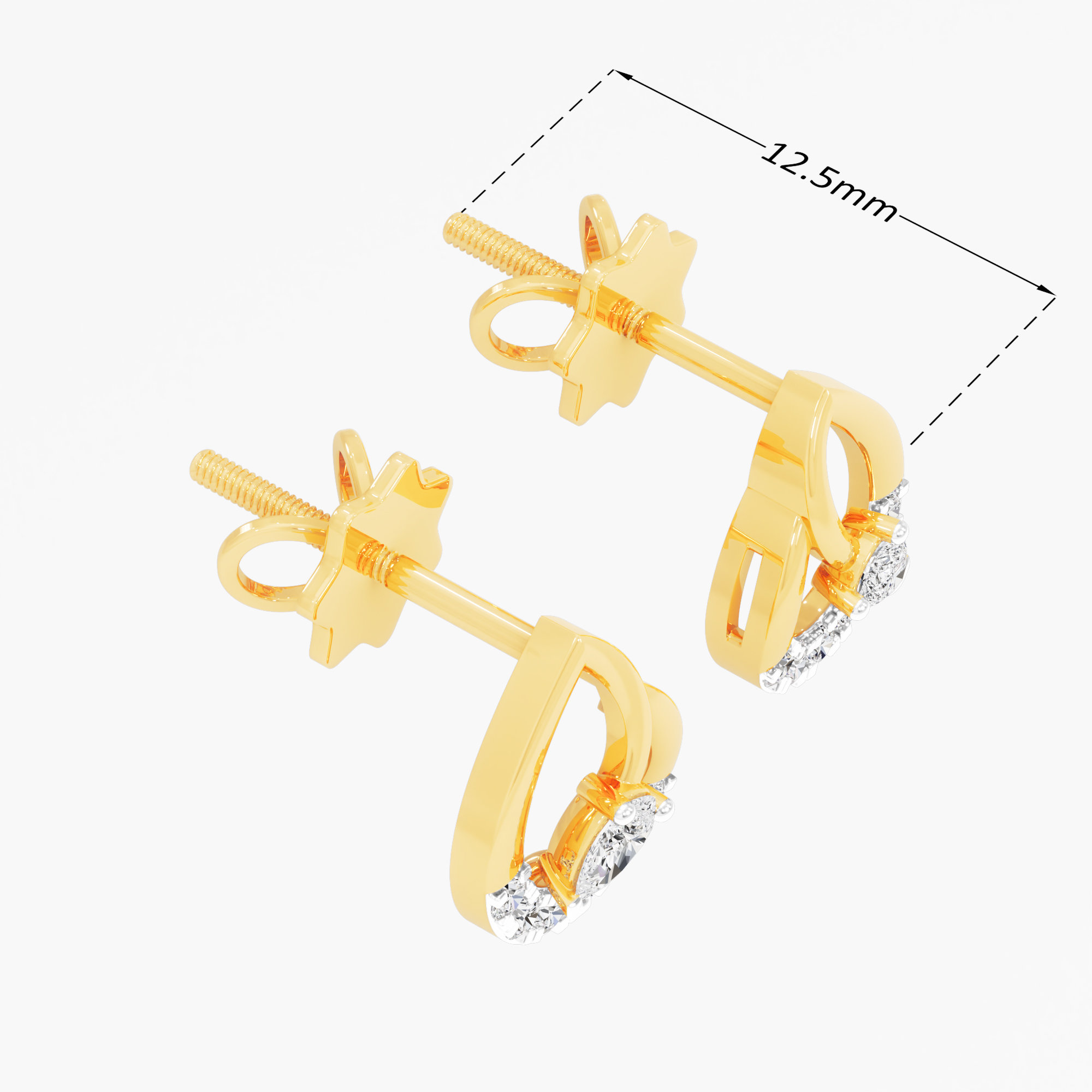 Luminous Dewdrop Drops Earrings in 9KT Yellow Gold (Diamond Quality: FG-VVS VS)