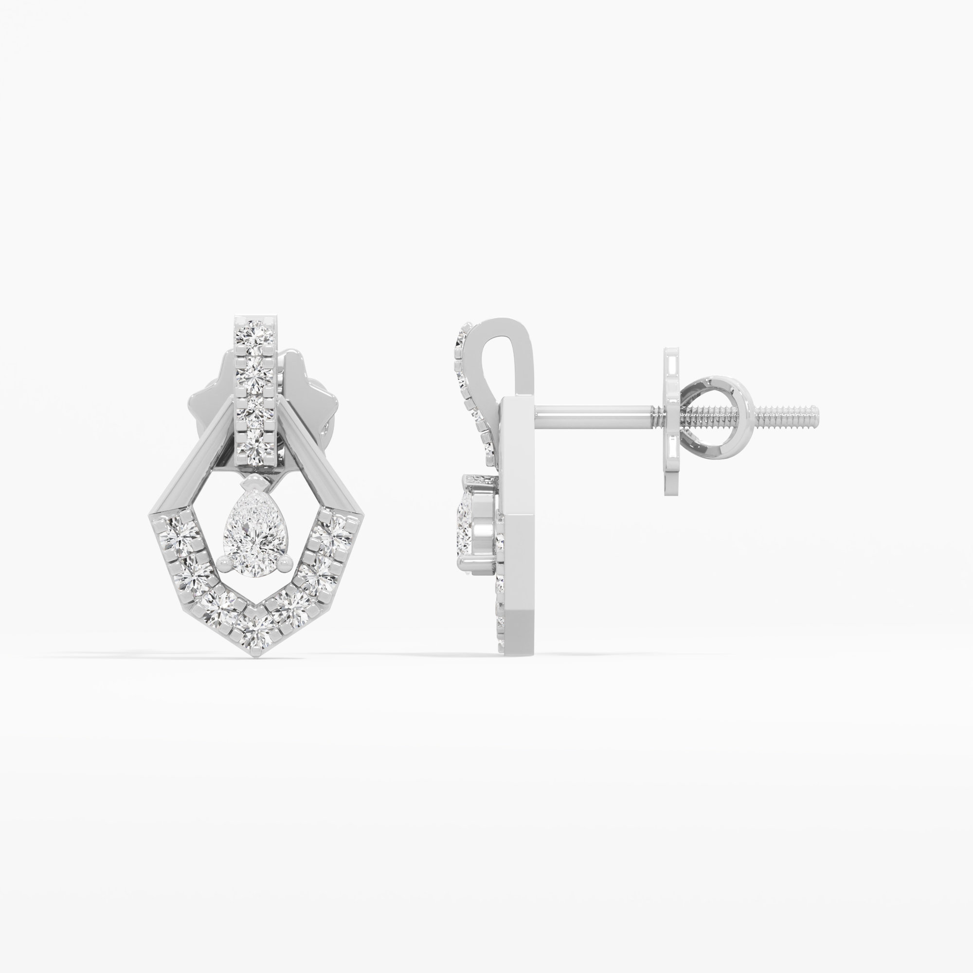 Prismatic Drop Drops Earrings in 9KT White Gold (Diamond Quality: FG-VVS VS)