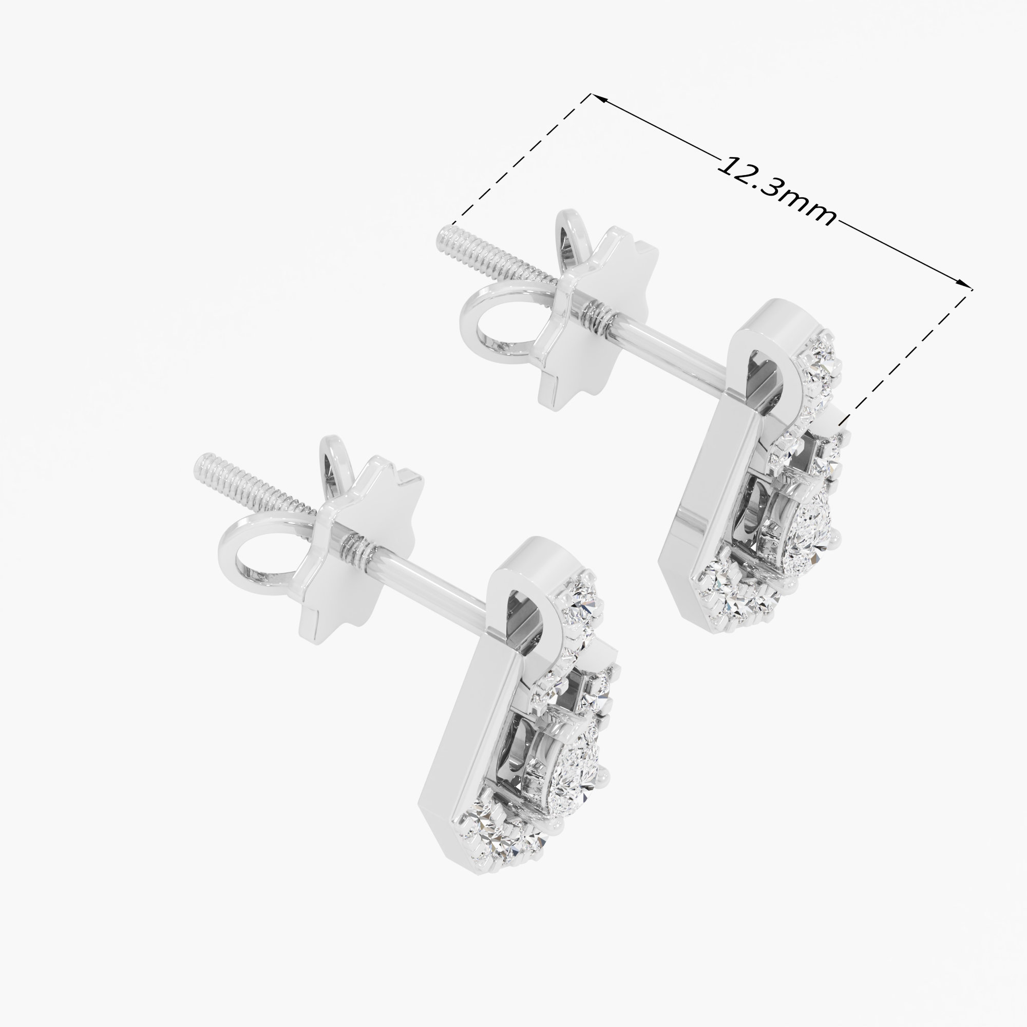 Prismatic Drop Drops Earrings in 9KT White Gold (Diamond Quality: FG-VVS VS)