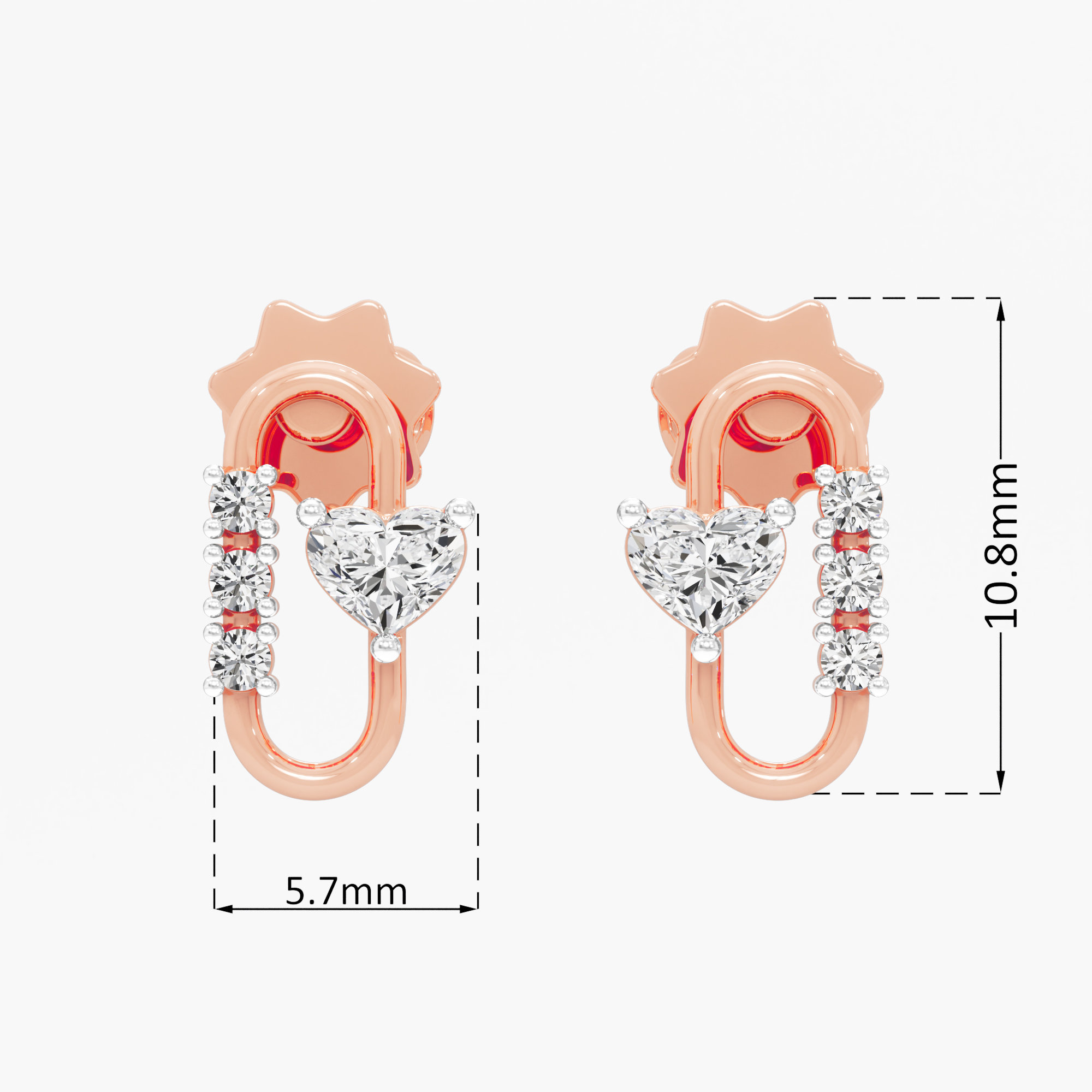 Everlink Drops Drops Earrings in 9KT Rose Gold (Diamond Quality: FG-VVS VS)