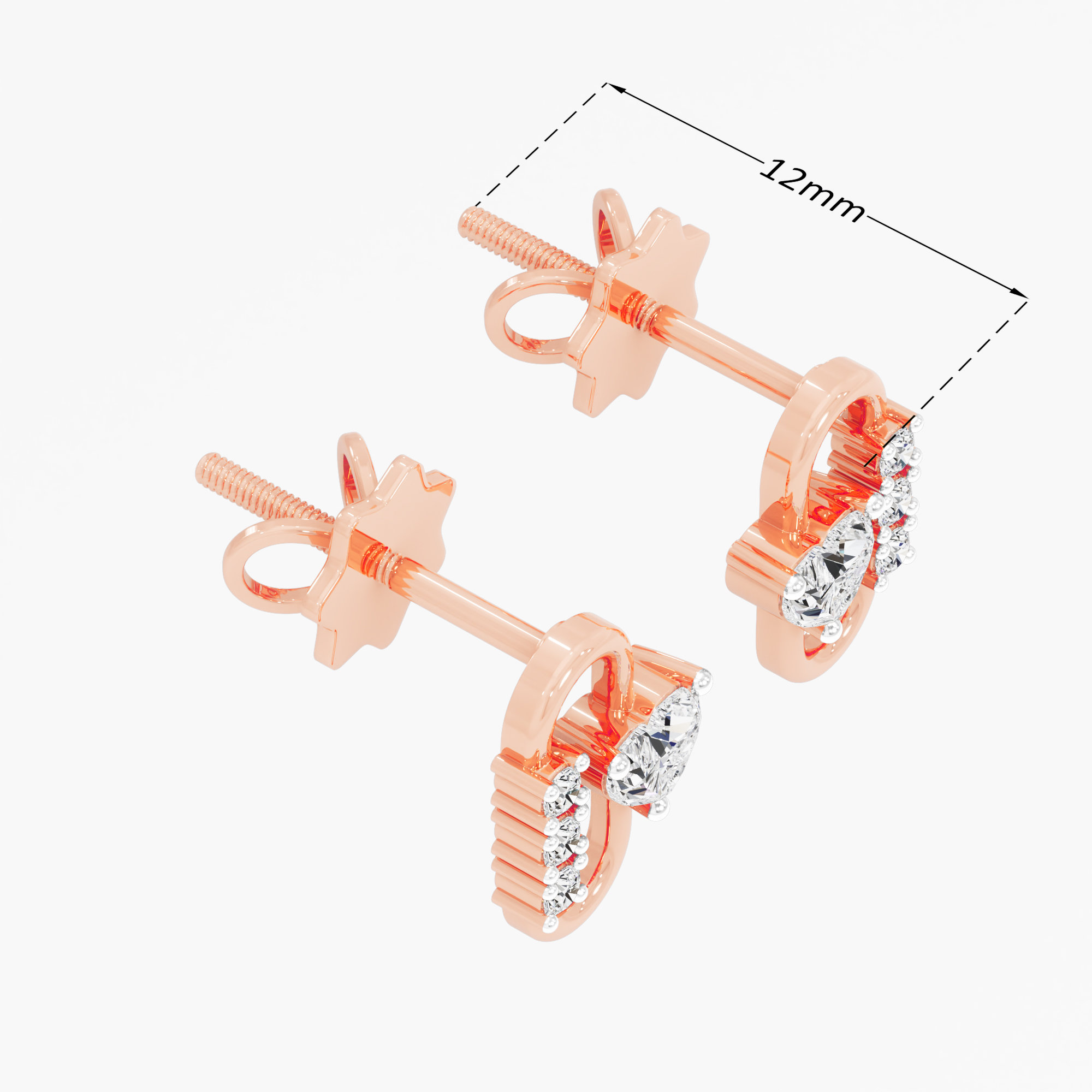 Everlink Drops Drops Earrings in 9KT Rose Gold (Diamond Quality: FG-VVS VS)