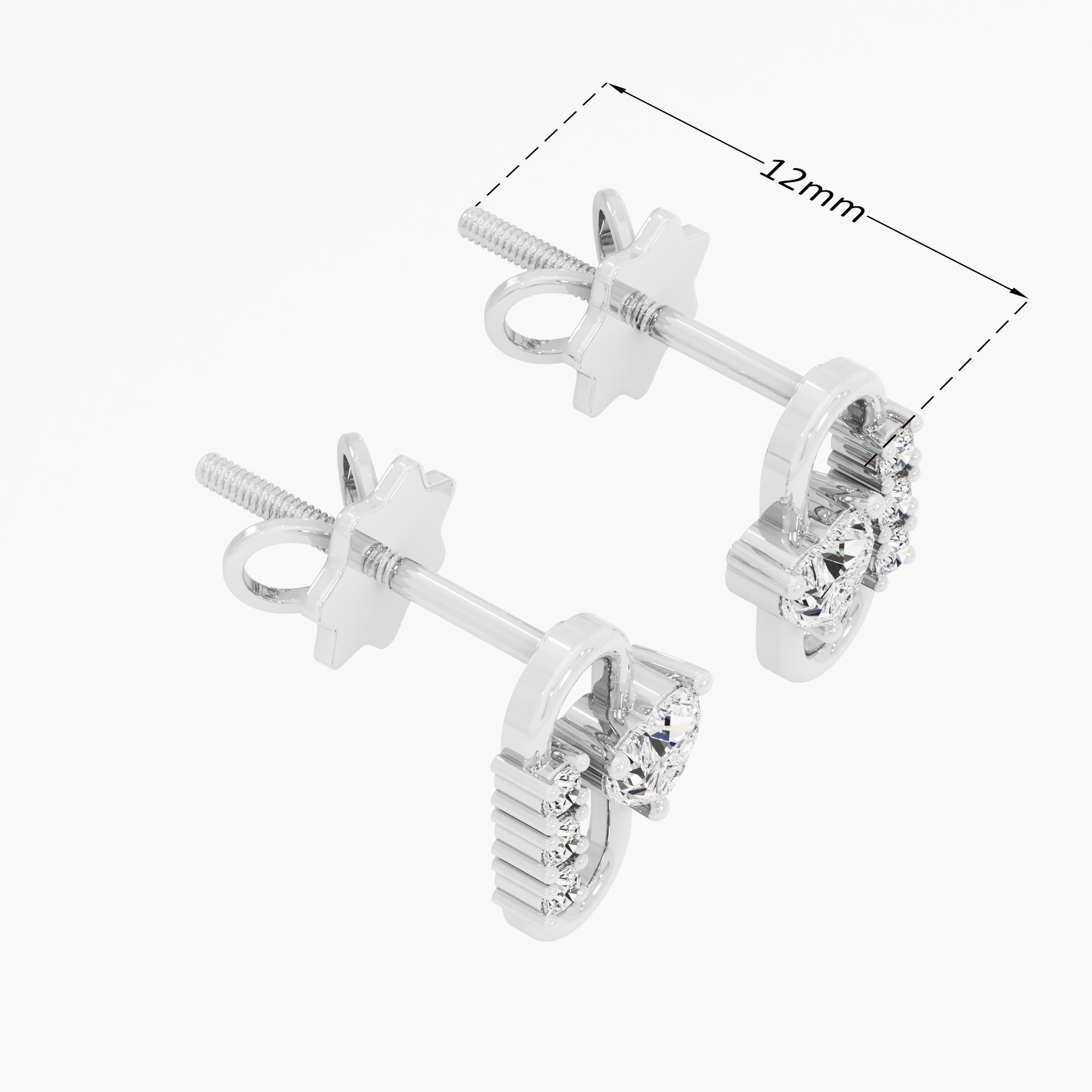 Everlink Drops Drops Earrings in 9KT White Gold (Diamond Quality: FG-VVS VS)