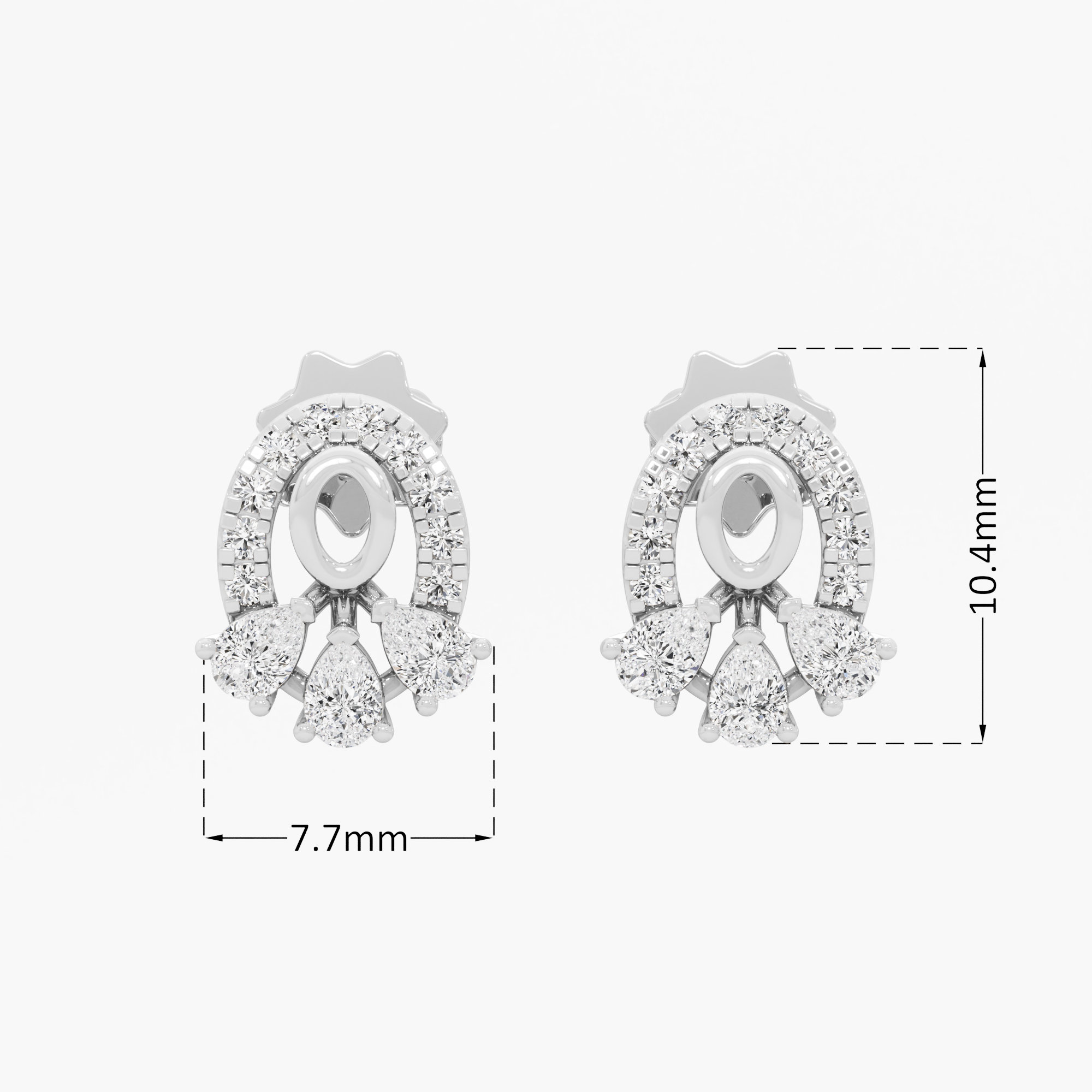 Starlight Curve Drops Earrings in 9KT White Gold (Diamond Quality: FG-VVS VS)