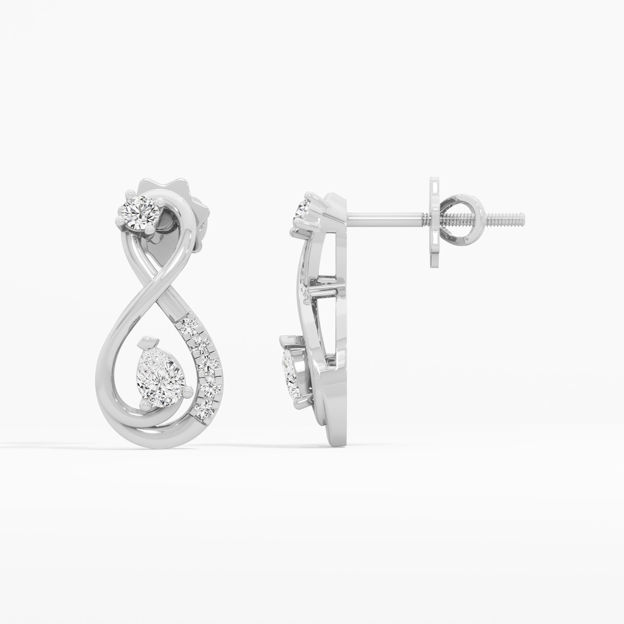 Eternal Radiance Drops Earrings in 9KT White Gold (Diamond Quality: FG-VVS VS)