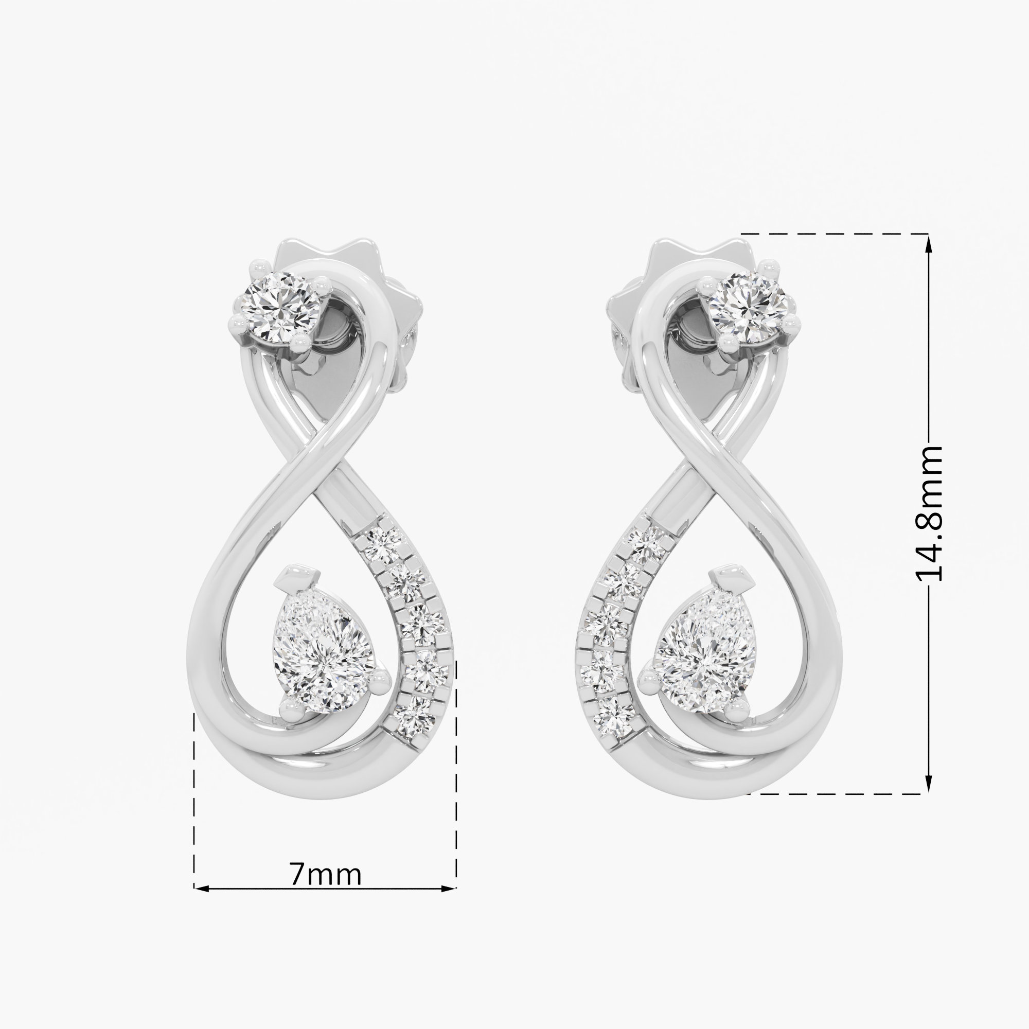 Eternal Radiance Drops Earrings in 9KT White Gold (Diamond Quality: FG-VVS VS)