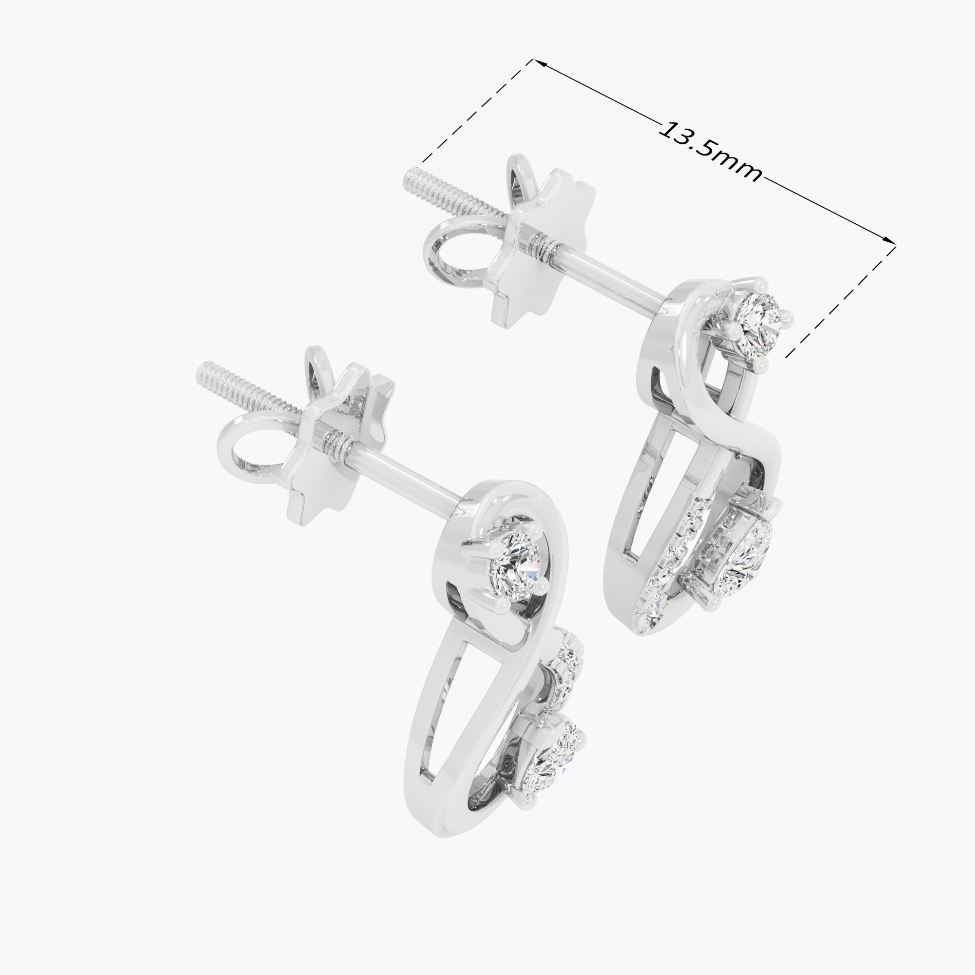Eternal Radiance Drops Earrings in 9KT White Gold (Diamond Quality: FG-VVS VS)