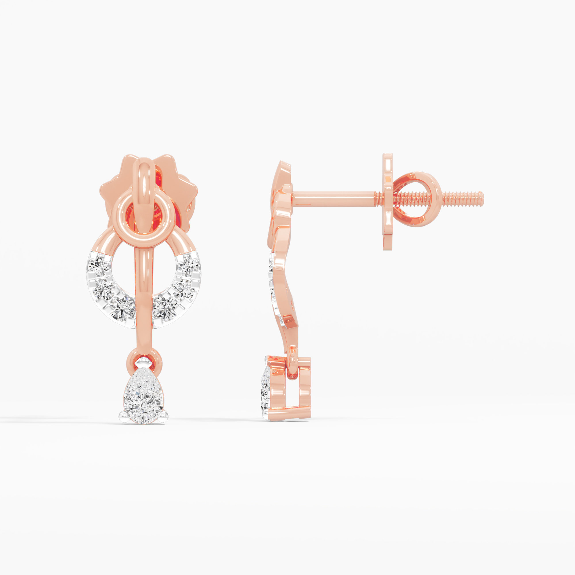 Starlight Cascade Drops Earrings in 9KT Rose Gold (Diamond Quality: FG-VVS VS)