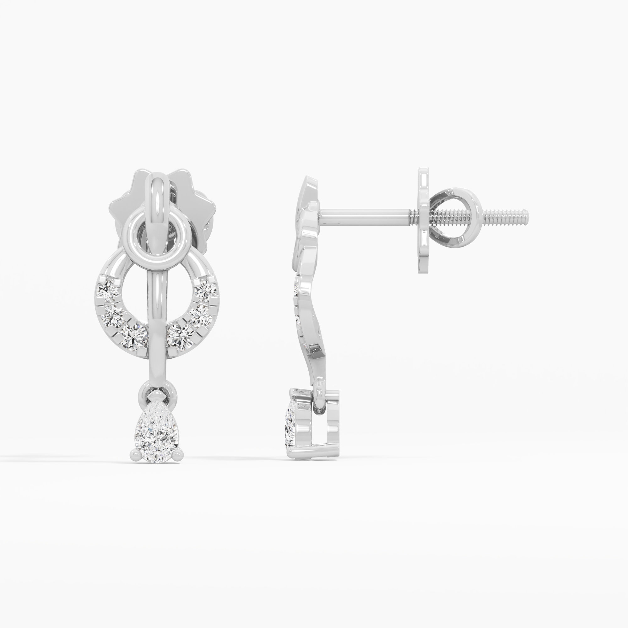 Starlight Cascade Drops Earrings in 9KT White Gold (Diamond Quality: FG-VVS VS)
