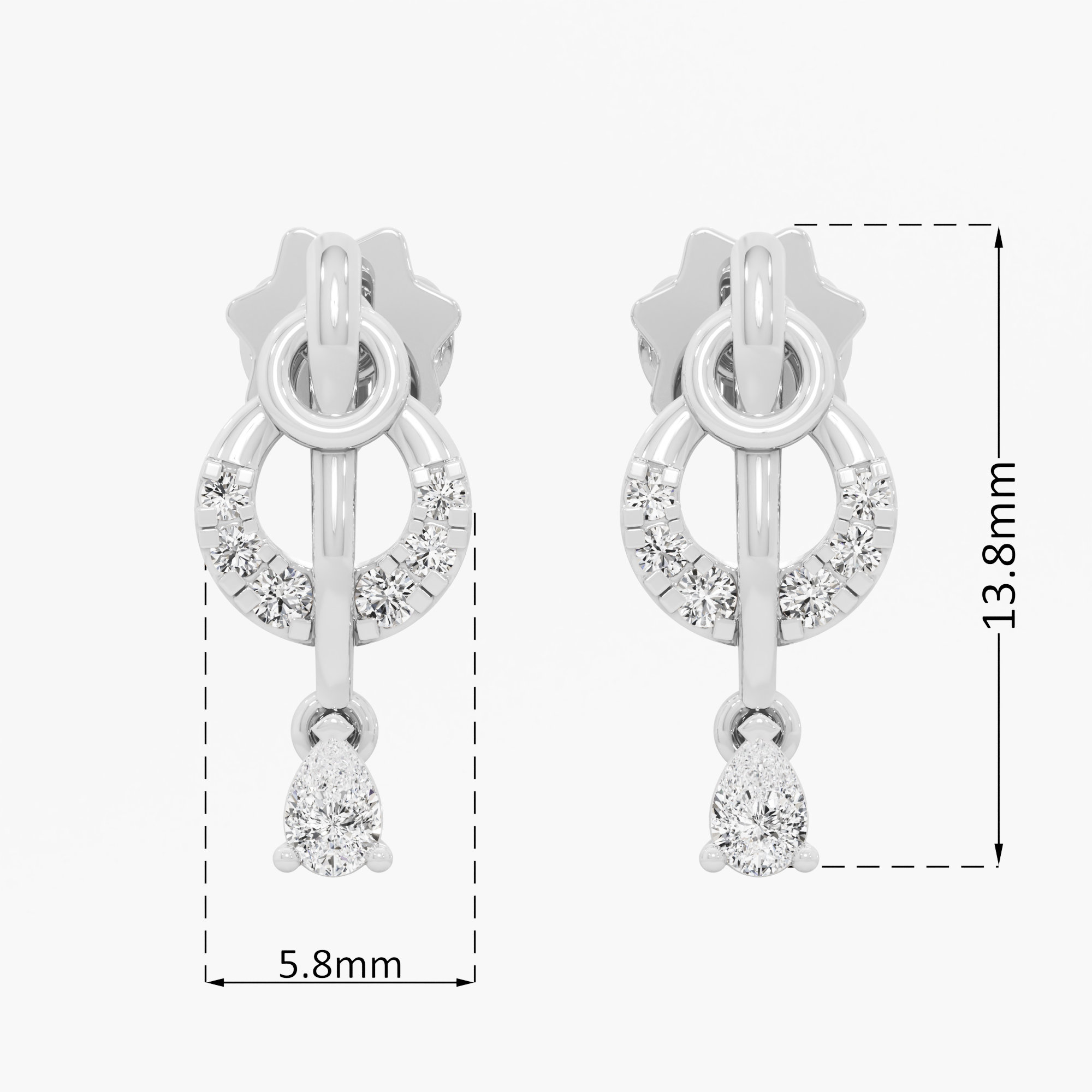 Starlight Cascade Drops Earrings in 9KT White Gold (Diamond Quality: FG-VVS VS)