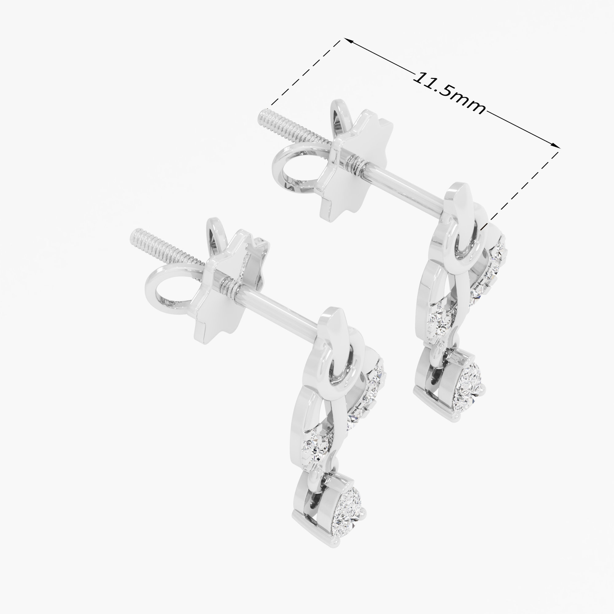 Starlight Cascade Drops Earrings in 9KT White Gold (Diamond Quality: FG-VVS VS)