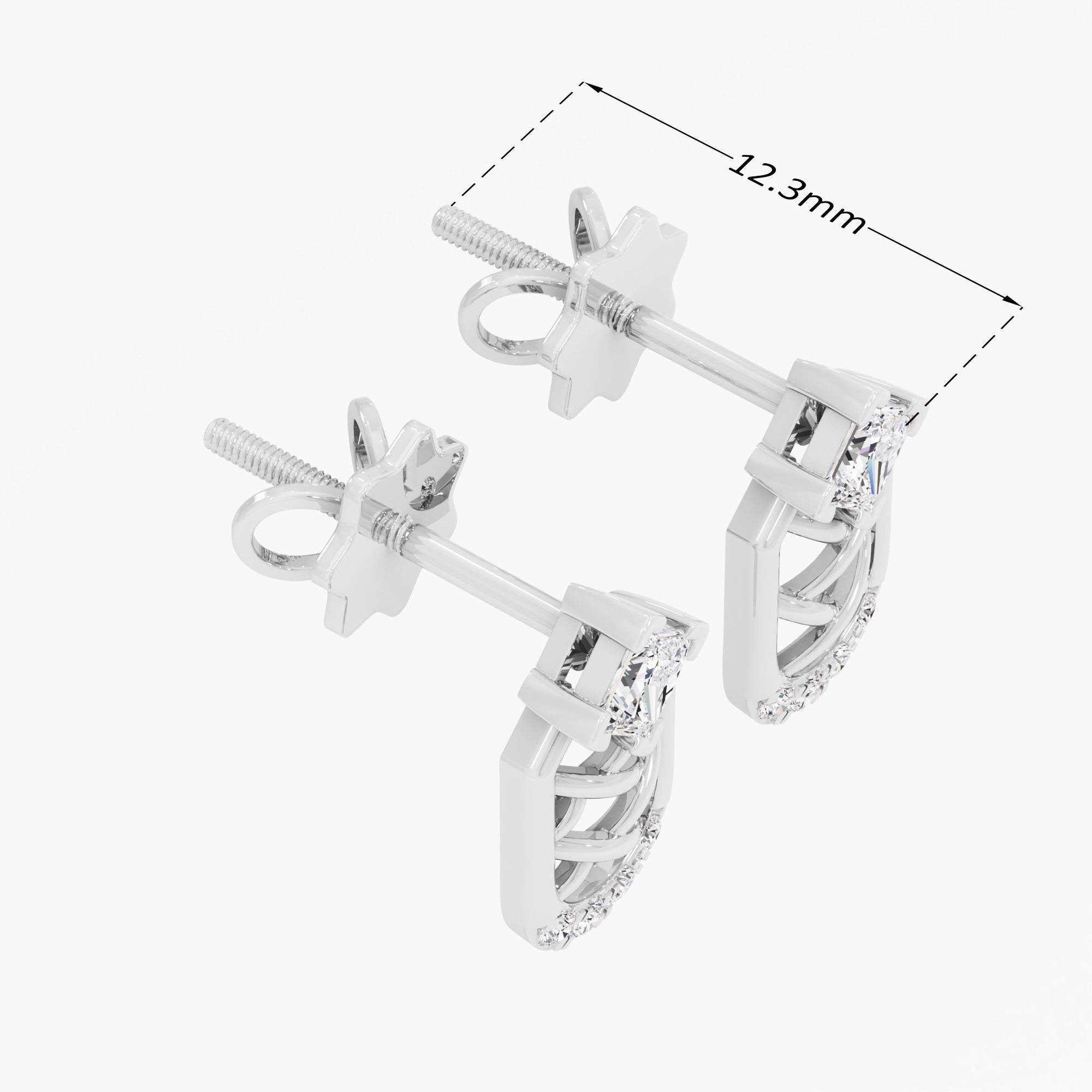 Lattice Glamour Drops Earrings in 9KT White Gold (Diamond Quality: FG-VVS VS)
