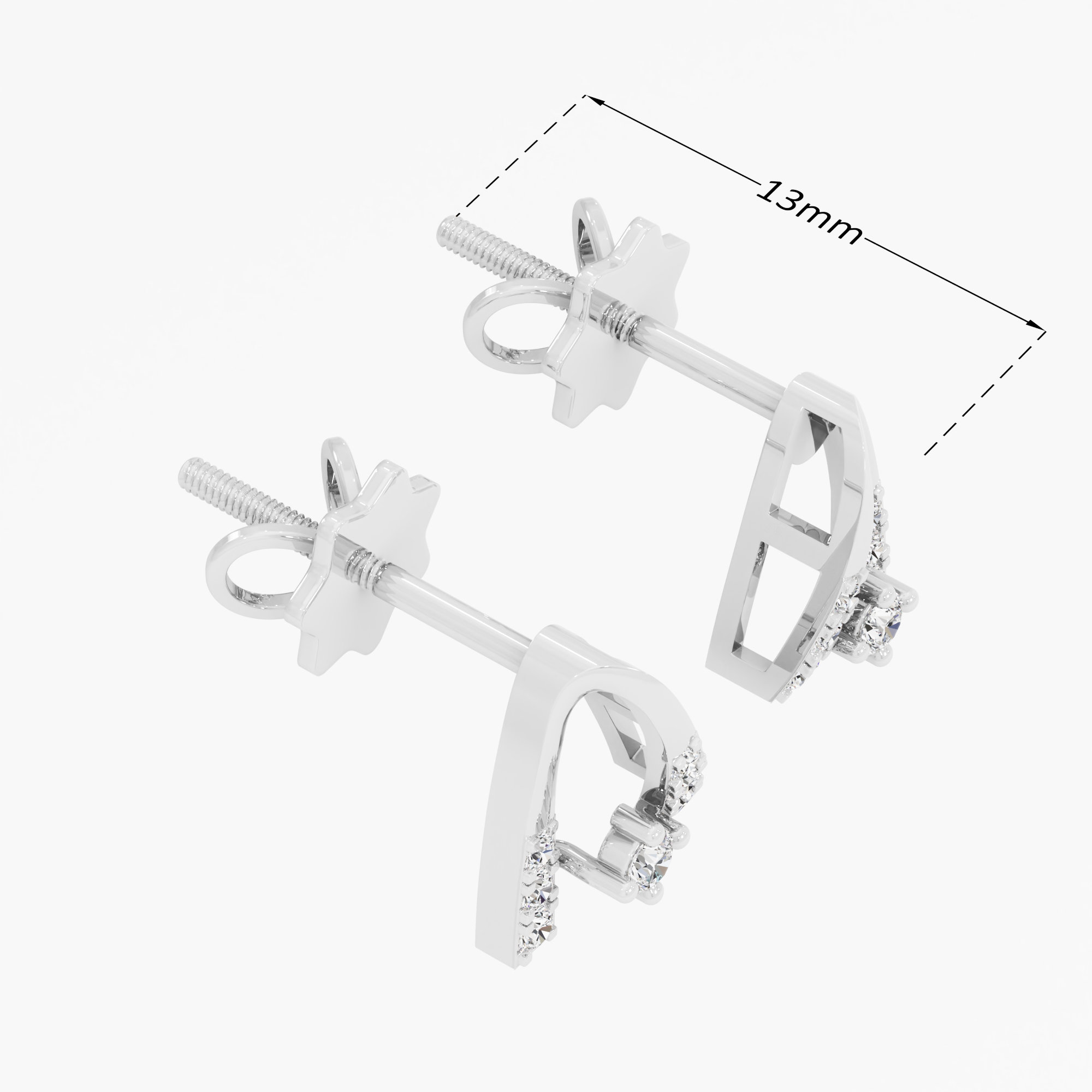 Celestial Arc Drops Earrings in 9KT White Gold (Diamond Quality: EF-VVS VS)