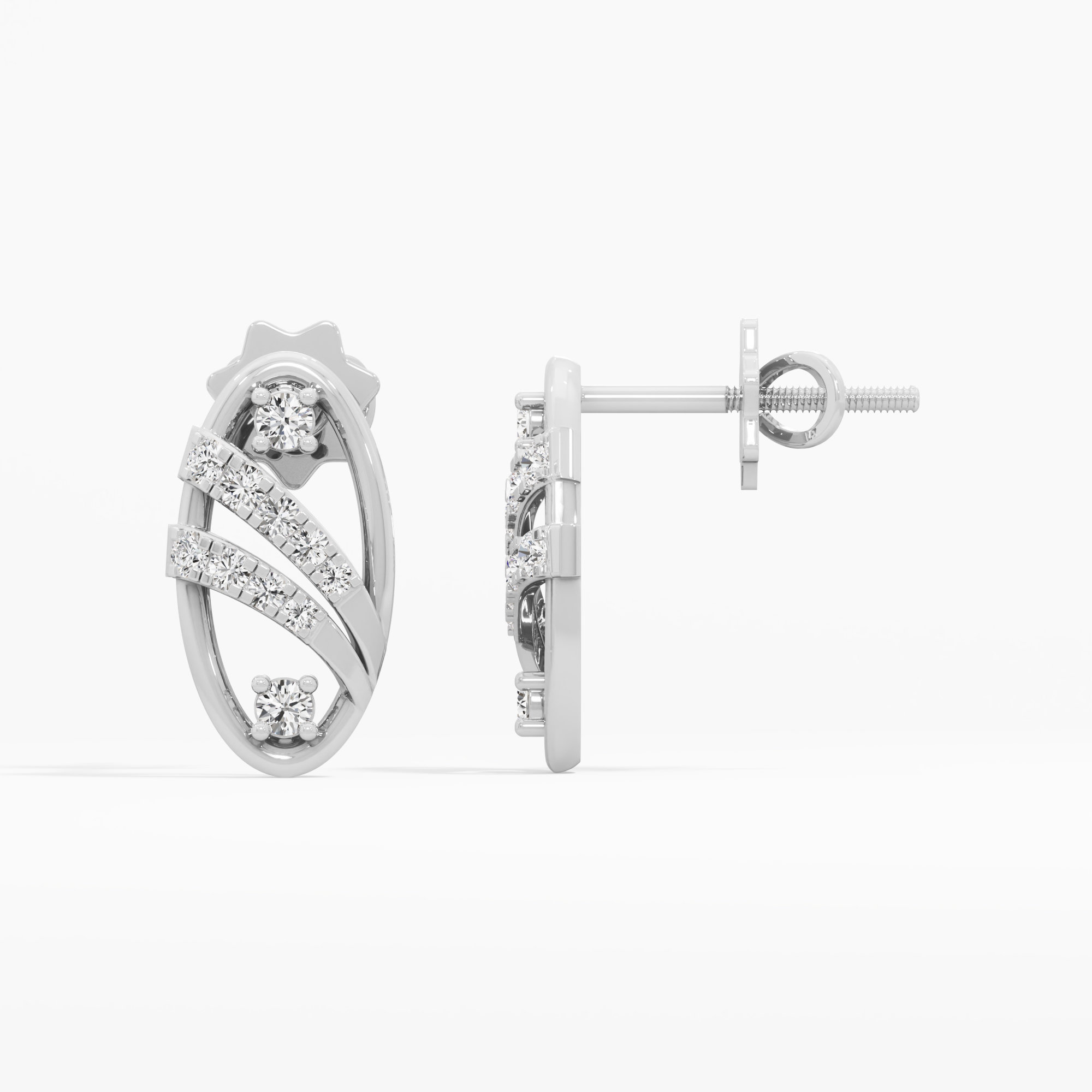 Glimmering Sway Drops Earrings in 9KT White Gold (Diamond Quality: EF-VVS VS)