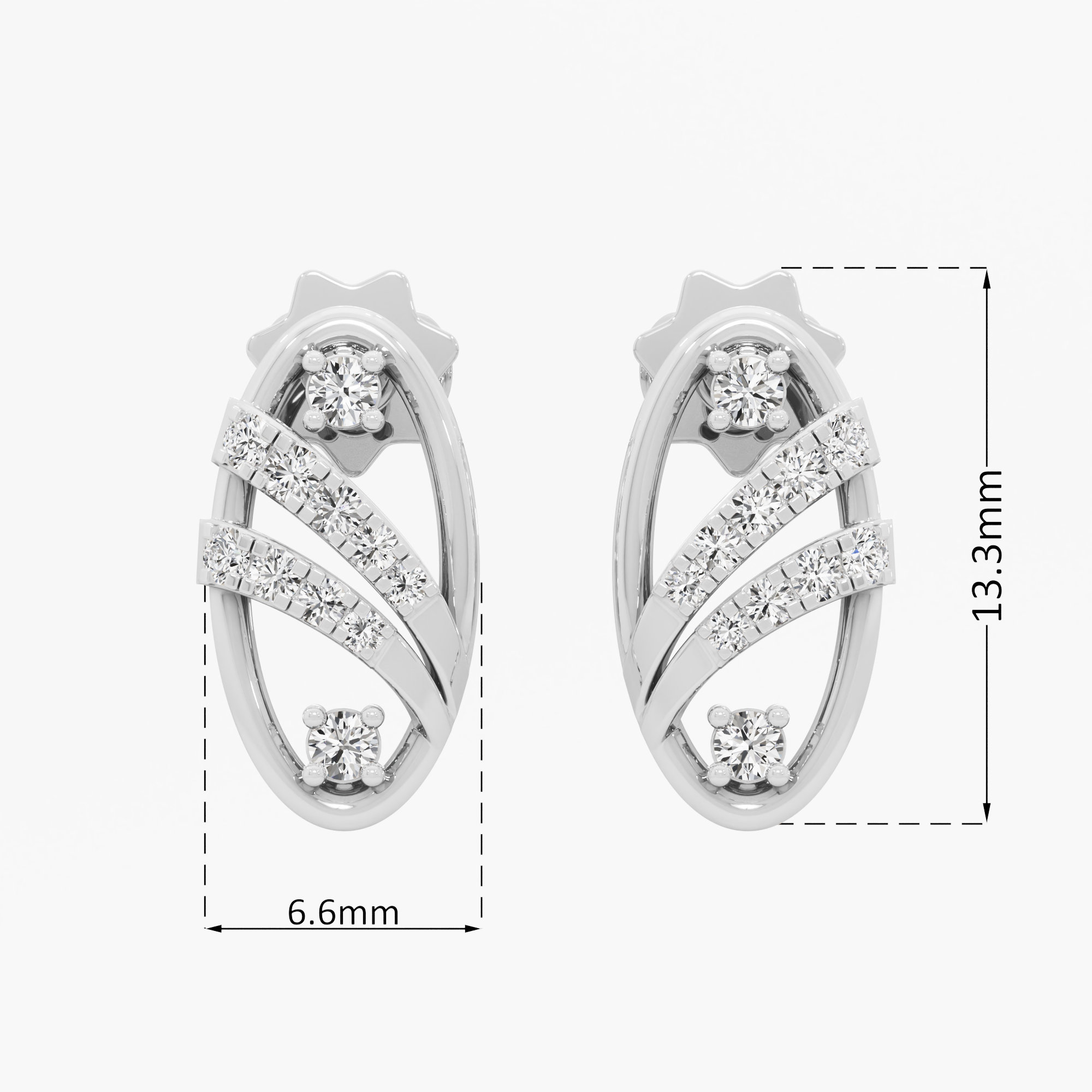 Glimmering Sway Drops Earrings in 9KT White Gold (Diamond Quality: EF-VVS VS)