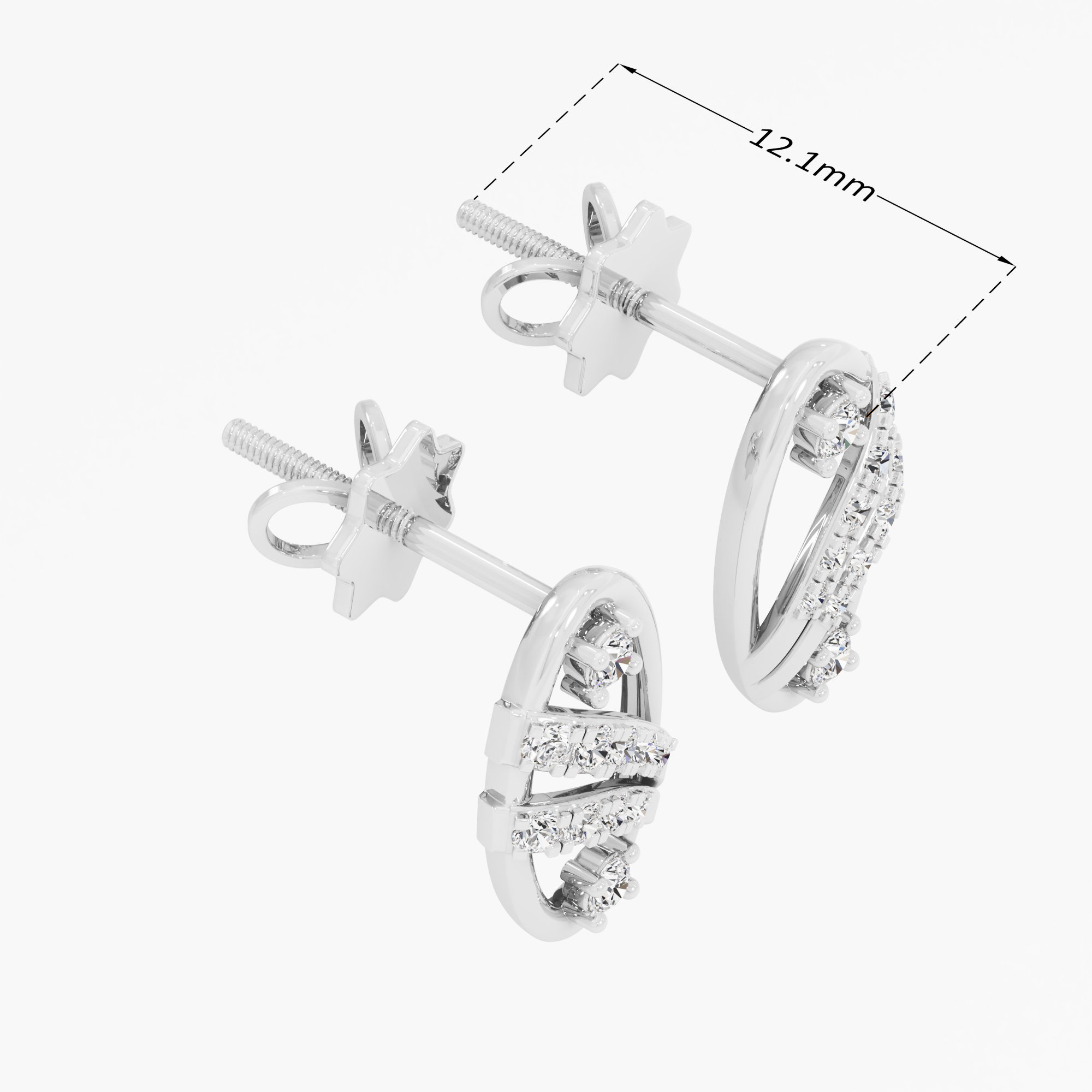 Glimmering Sway Drops Earrings in 9KT White Gold (Diamond Quality: EF-VVS VS)