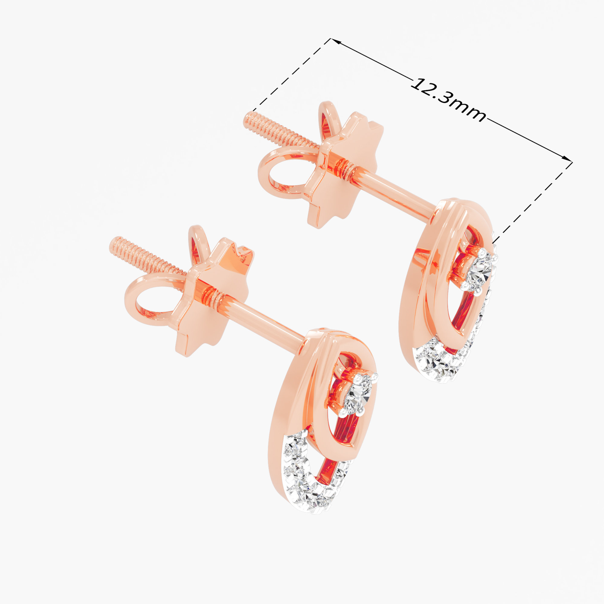 Stellar Drop Drops Earrings in 9KT Rose Gold (Diamond Quality: FG-VVS VS)