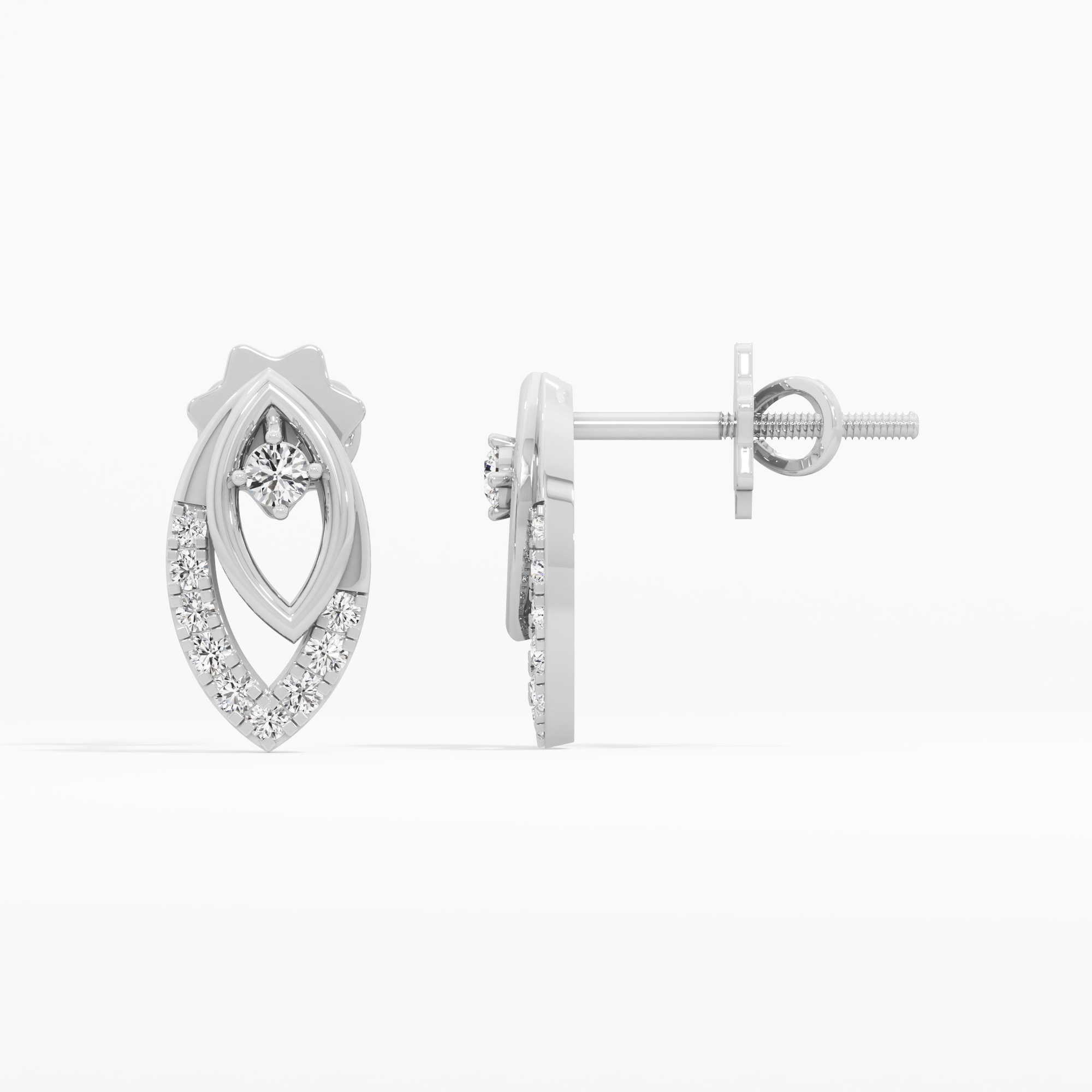 Stellar Drop Drops Earrings in 9KT White Gold (Diamond Quality: FG-VVS VS)