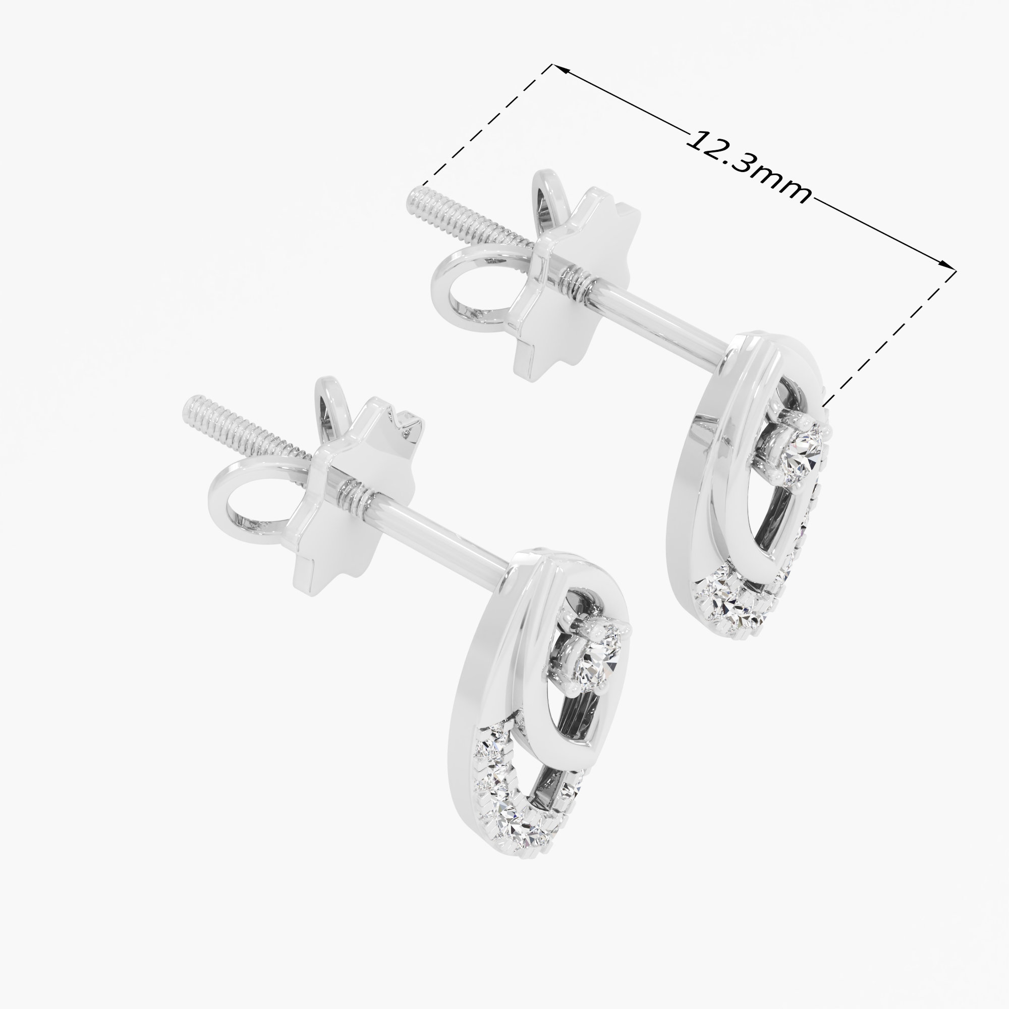 Stellar Drop Drops Earrings in 9KT White Gold (Diamond Quality: FG-VVS VS)