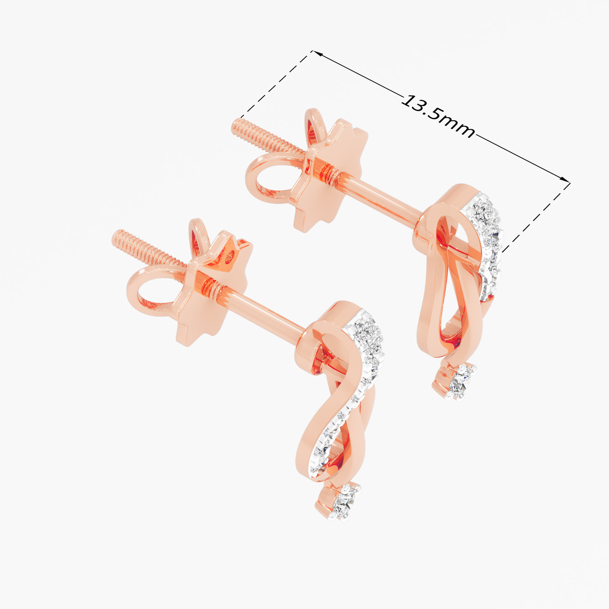 Celestial Teardrop Drops Earrings in 9KT Rose Gold (Diamond Quality: EF-VVS VS)