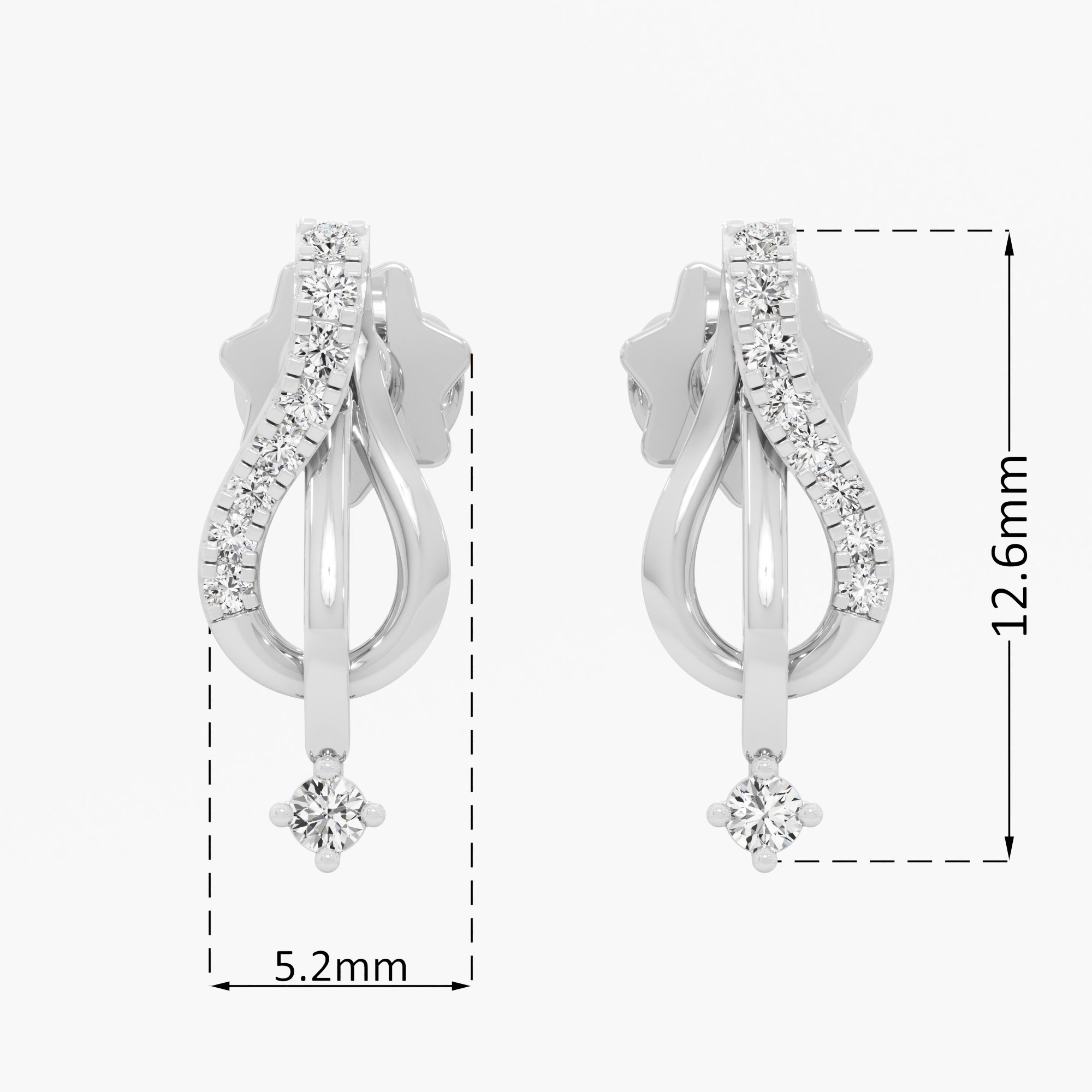Celestial Teardrop Drops Earrings in 9KT White Gold (Diamond Quality: EF-VVS VS)