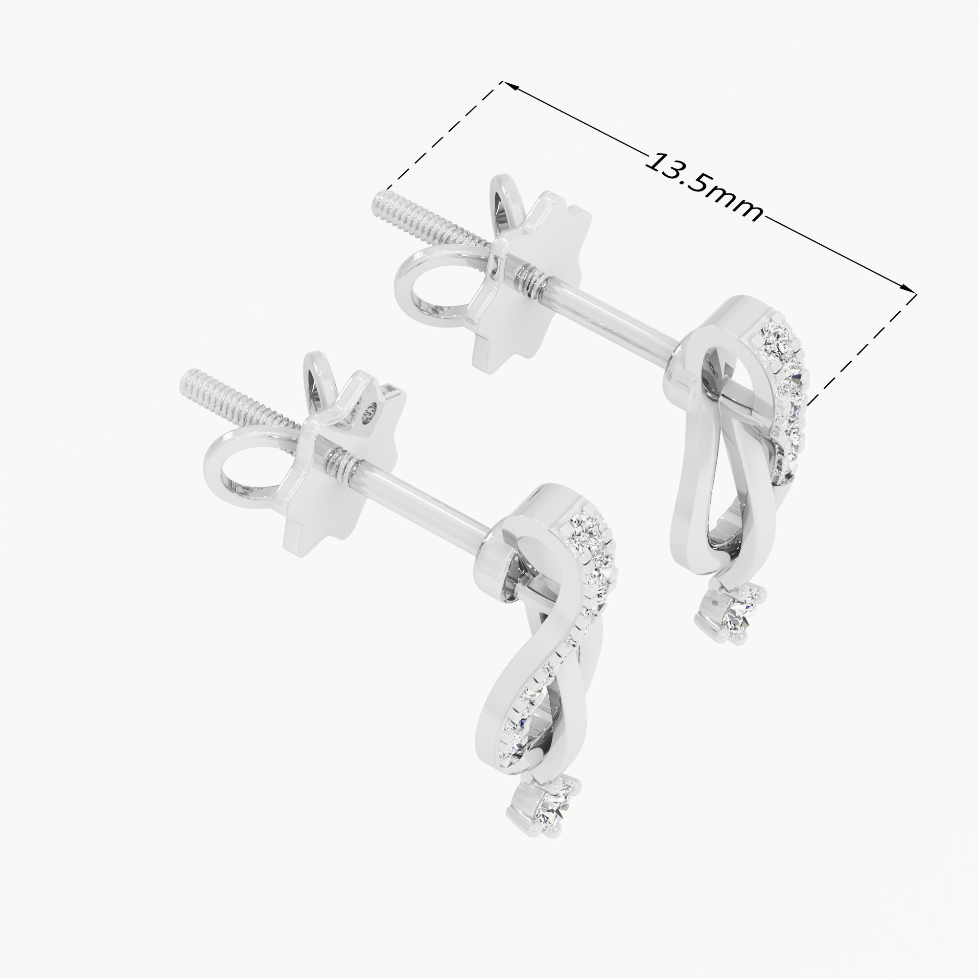 Celestial Teardrop Drops Earrings in 9KT White Gold (Diamond Quality: EF-VVS VS)