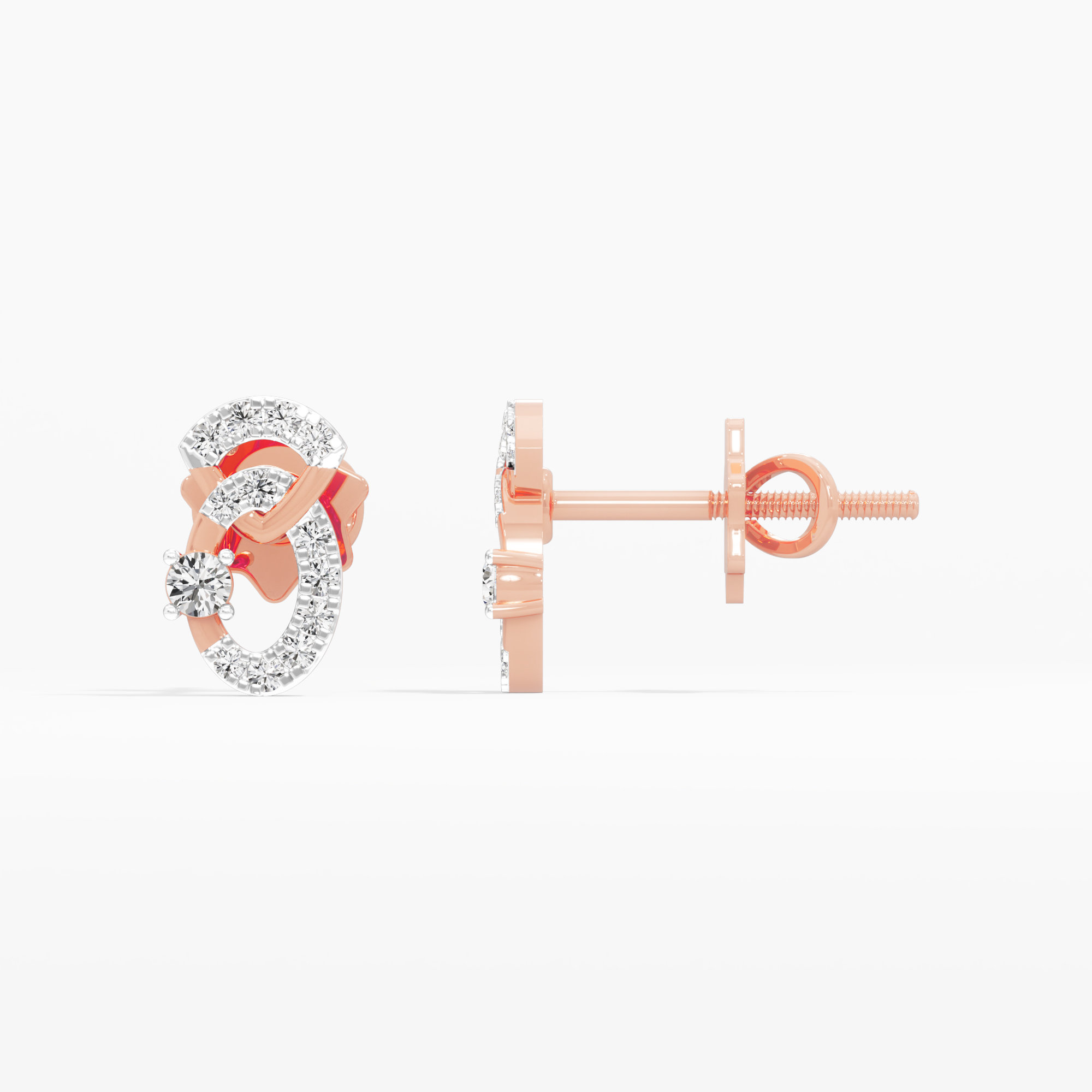 Linked Radiance Drops Earrings in 9KT Rose Gold (Diamond Quality: FG-VVS VS)