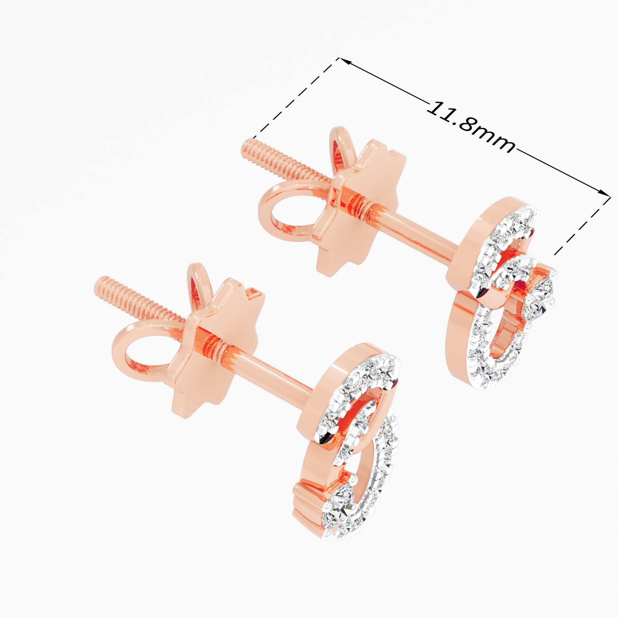 Linked Radiance Drops Earrings in 9KT Rose Gold (Diamond Quality: FG-VVS VS)