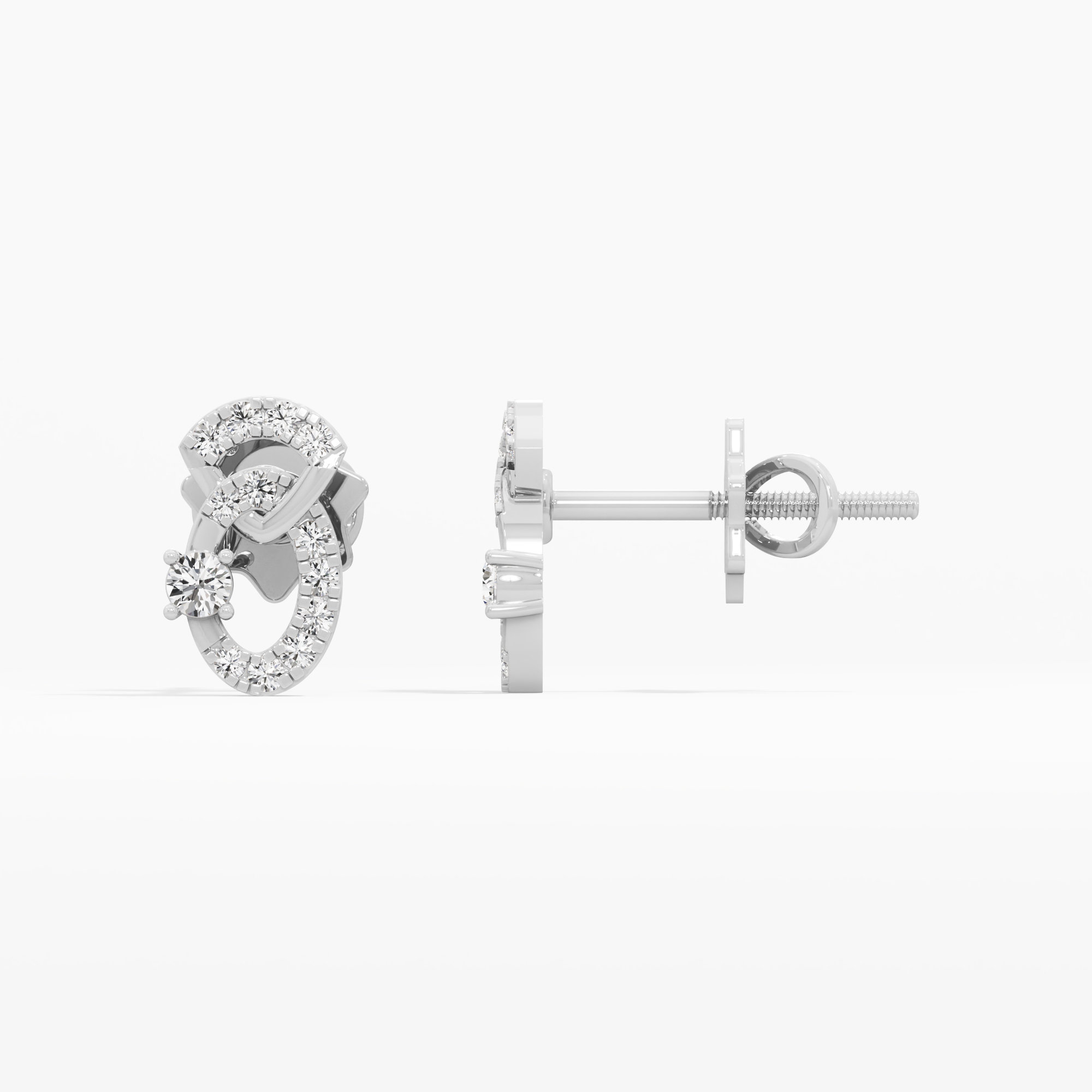 Linked Radiance Drops Earrings in 9KT White Gold (Diamond Quality: FG-VVS VS)