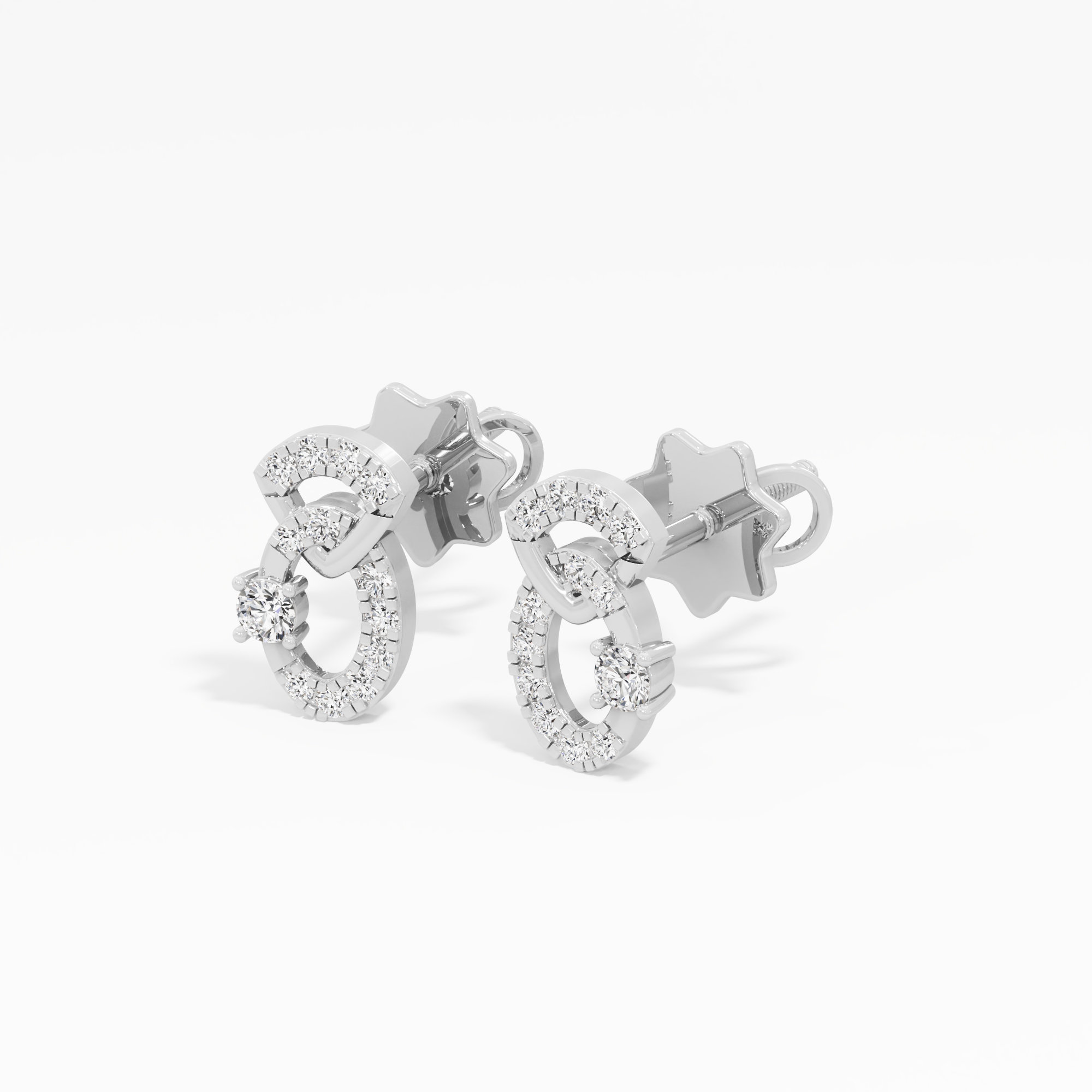 Linked Radiance Drops Earrings in 9KT White Gold (Diamond Quality: FG-VVS VS)