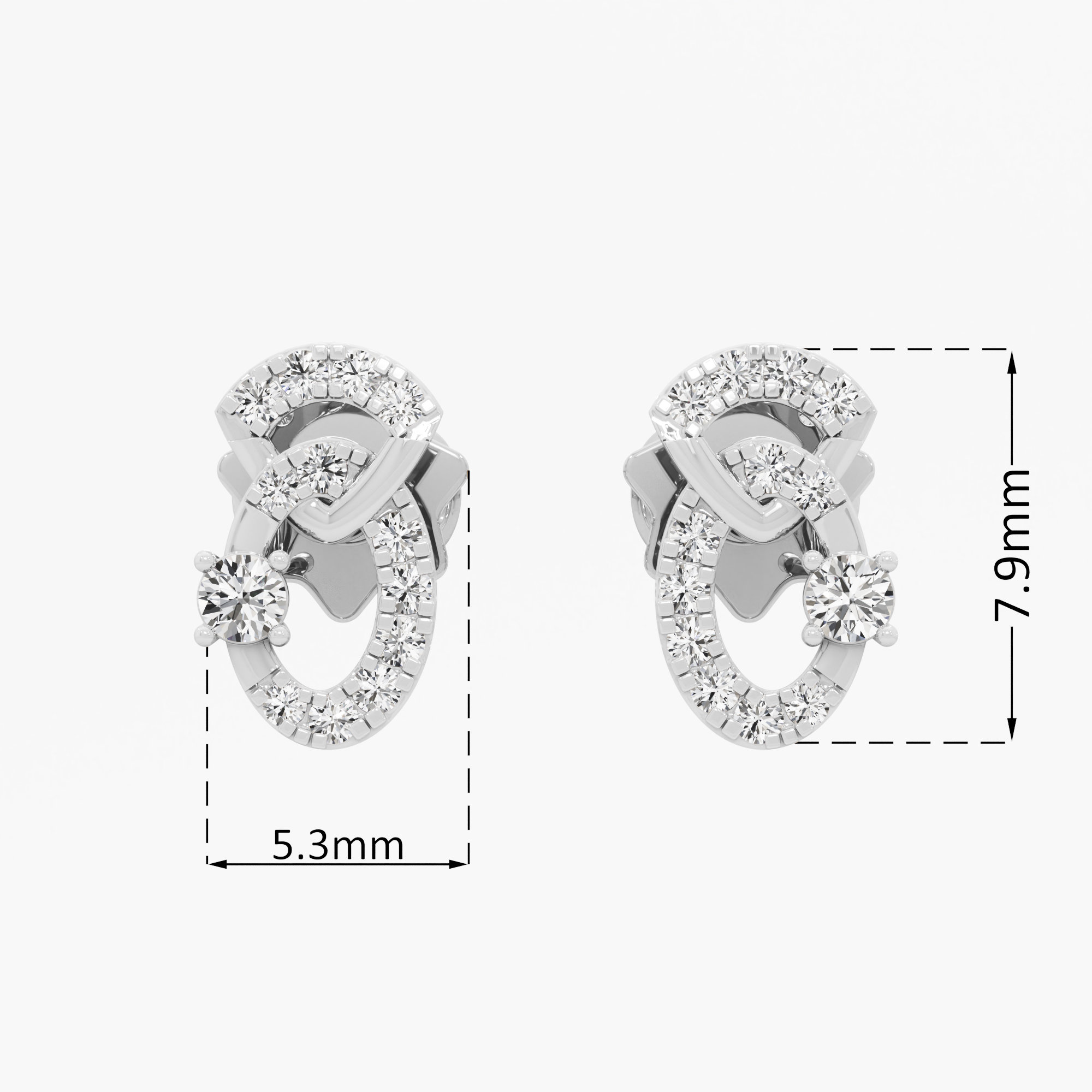 Linked Radiance Drops Earrings in 9KT White Gold (Diamond Quality: FG-VVS VS)
