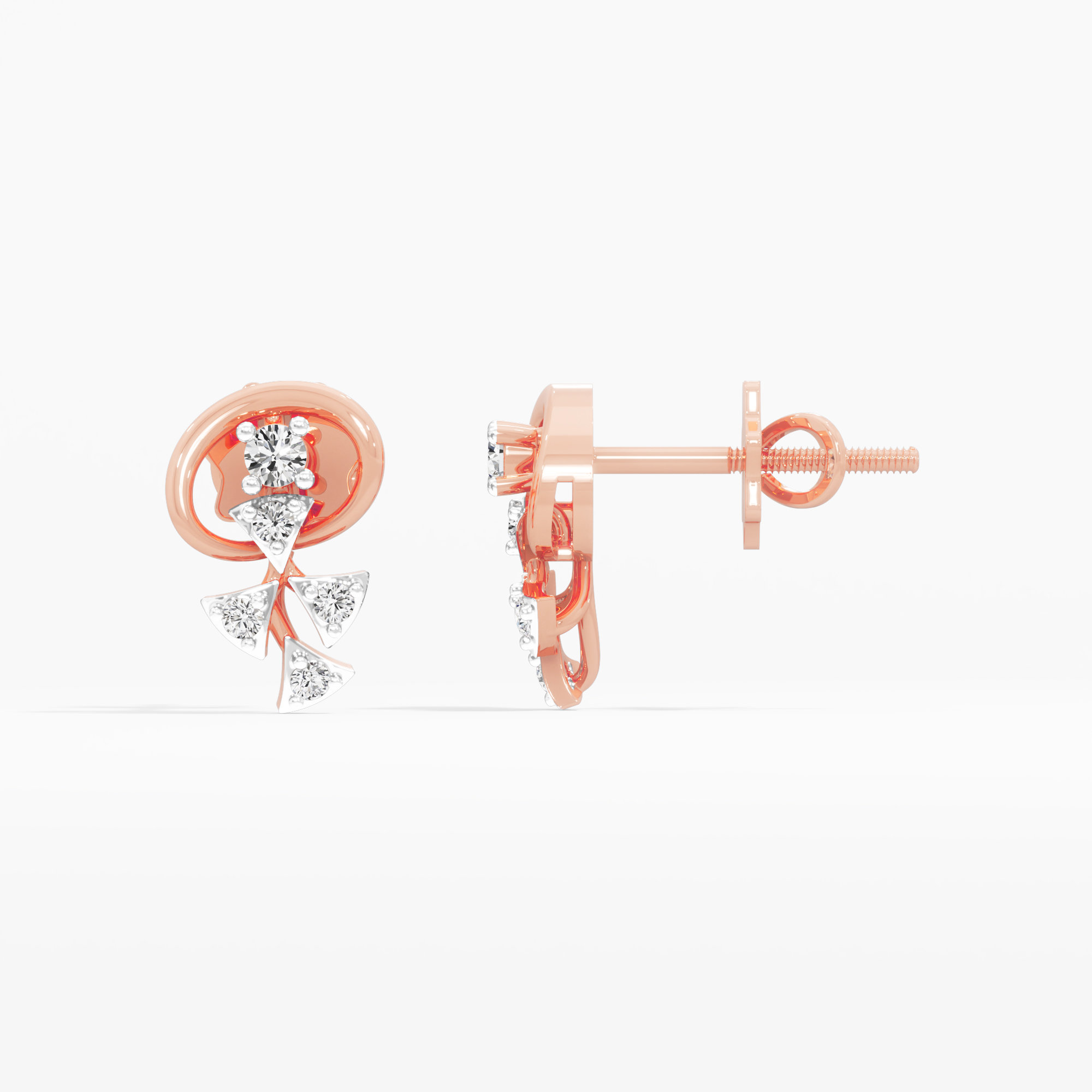 Botanical Brilliance Drops Earrings in 9KT Rose Gold (Diamond Quality: EF-VVS VS)