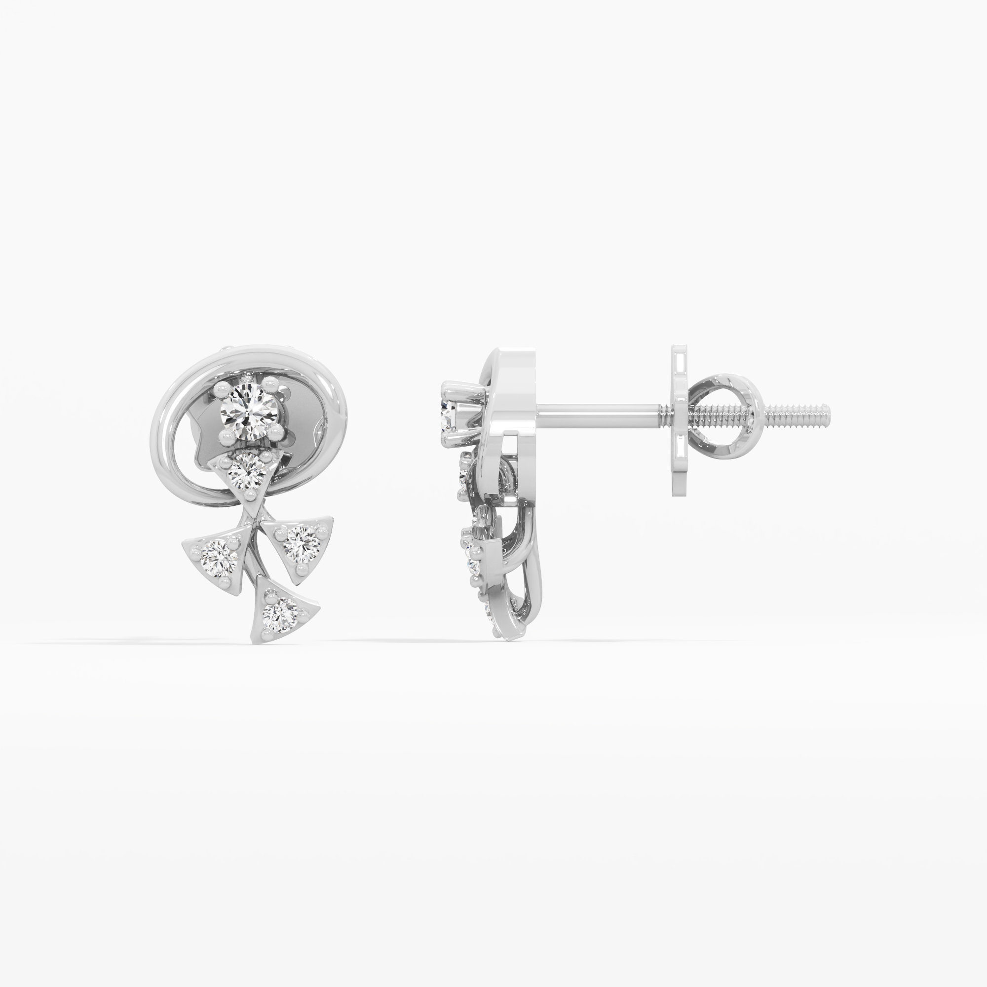 Botanical Brilliance Drops Earrings in 9KT White Gold (Diamond Quality: EF-VVS VS)