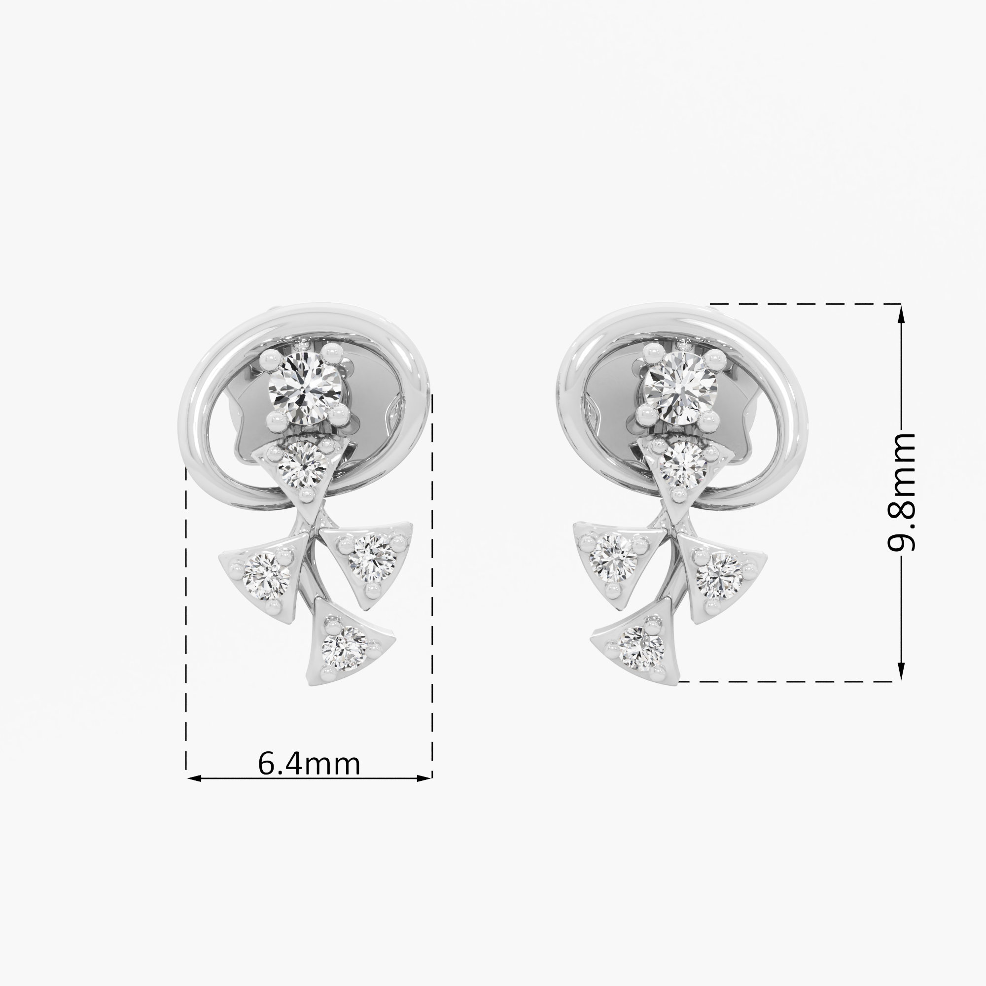Botanical Brilliance Drops Earrings in 9KT White Gold (Diamond Quality: EF-VVS VS)