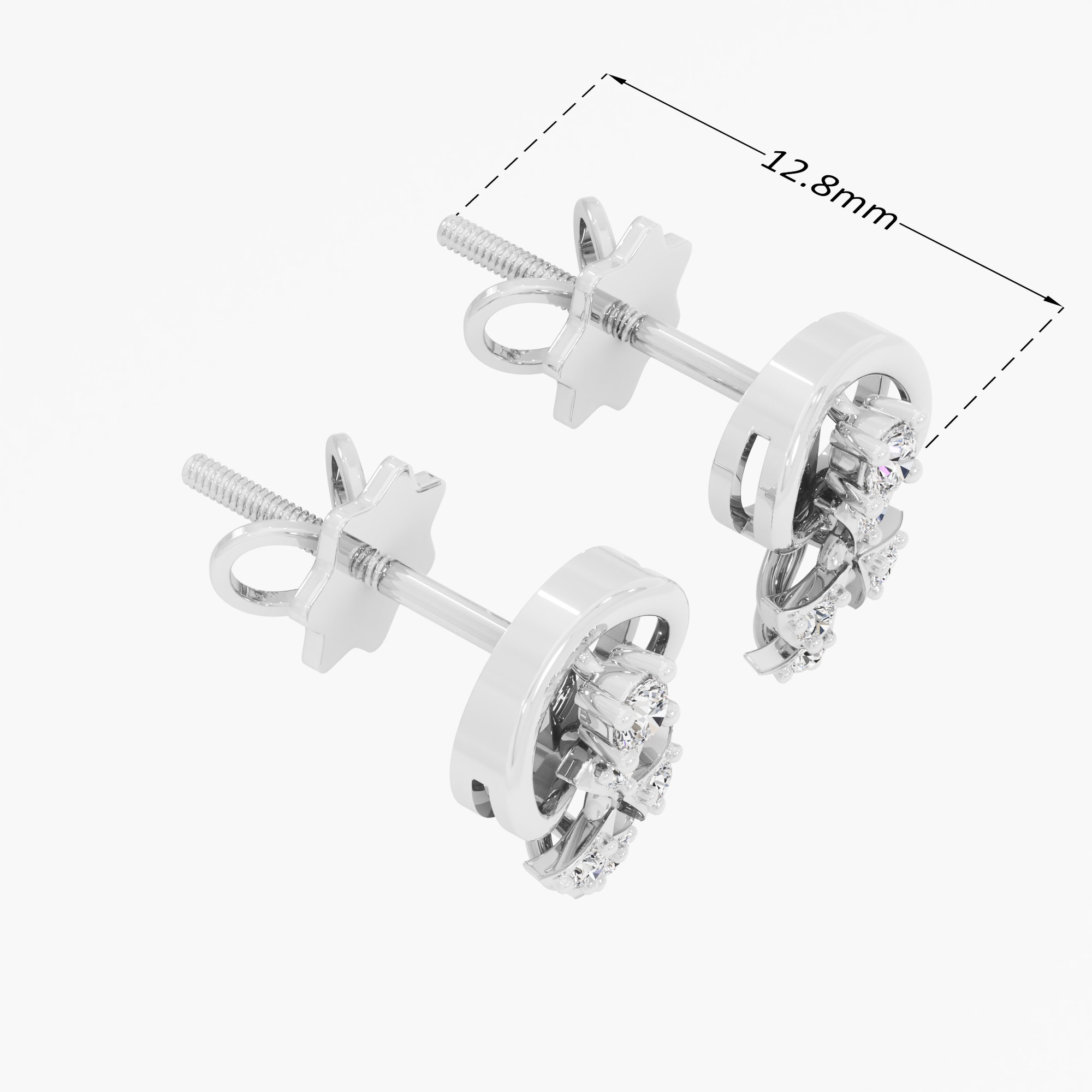 Botanical Brilliance Drops Earrings in 9KT White Gold (Diamond Quality: EF-VVS VS)