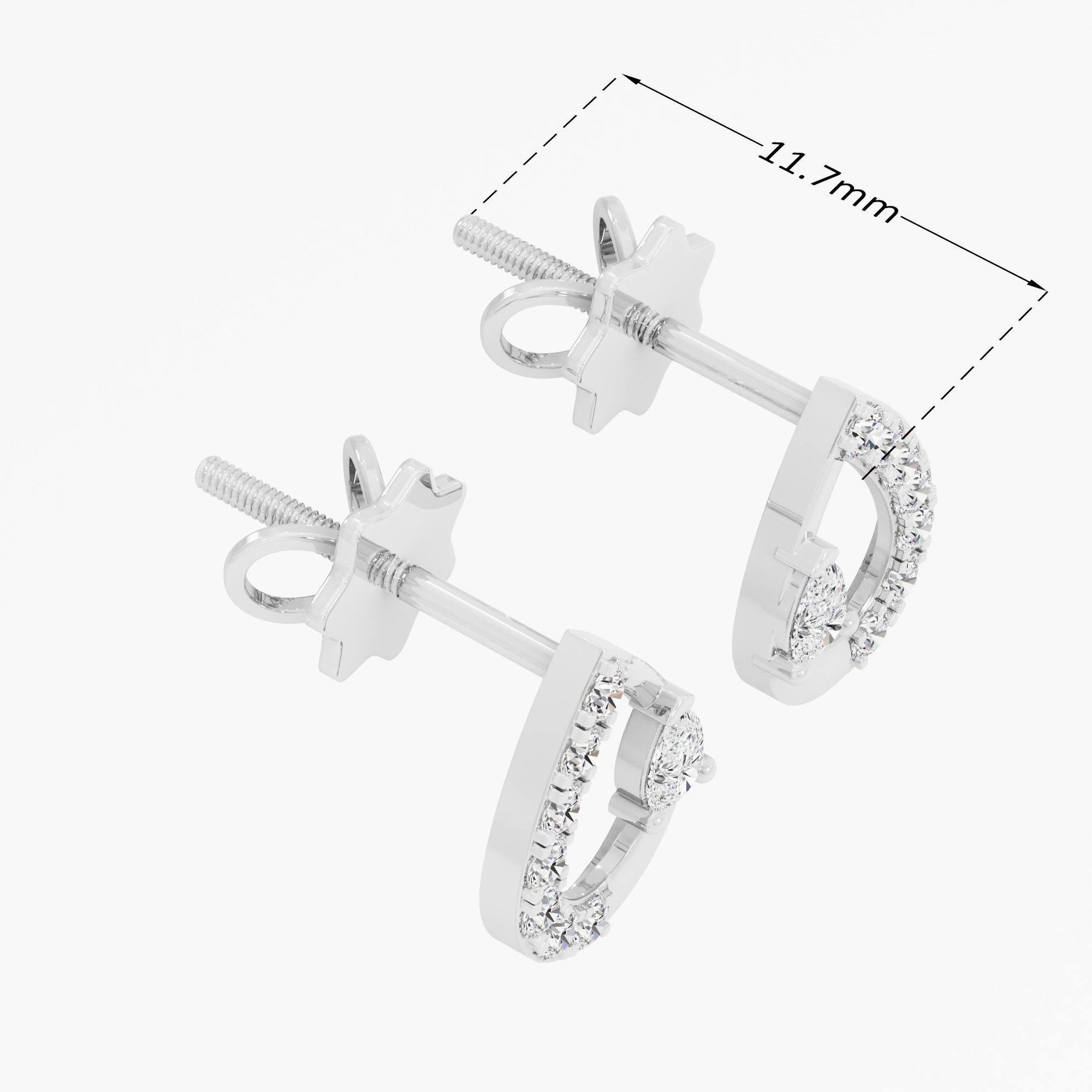 Oceanic Crest Drops Earrings in 9KT White Gold (Diamond Quality: FG-VVS VS)