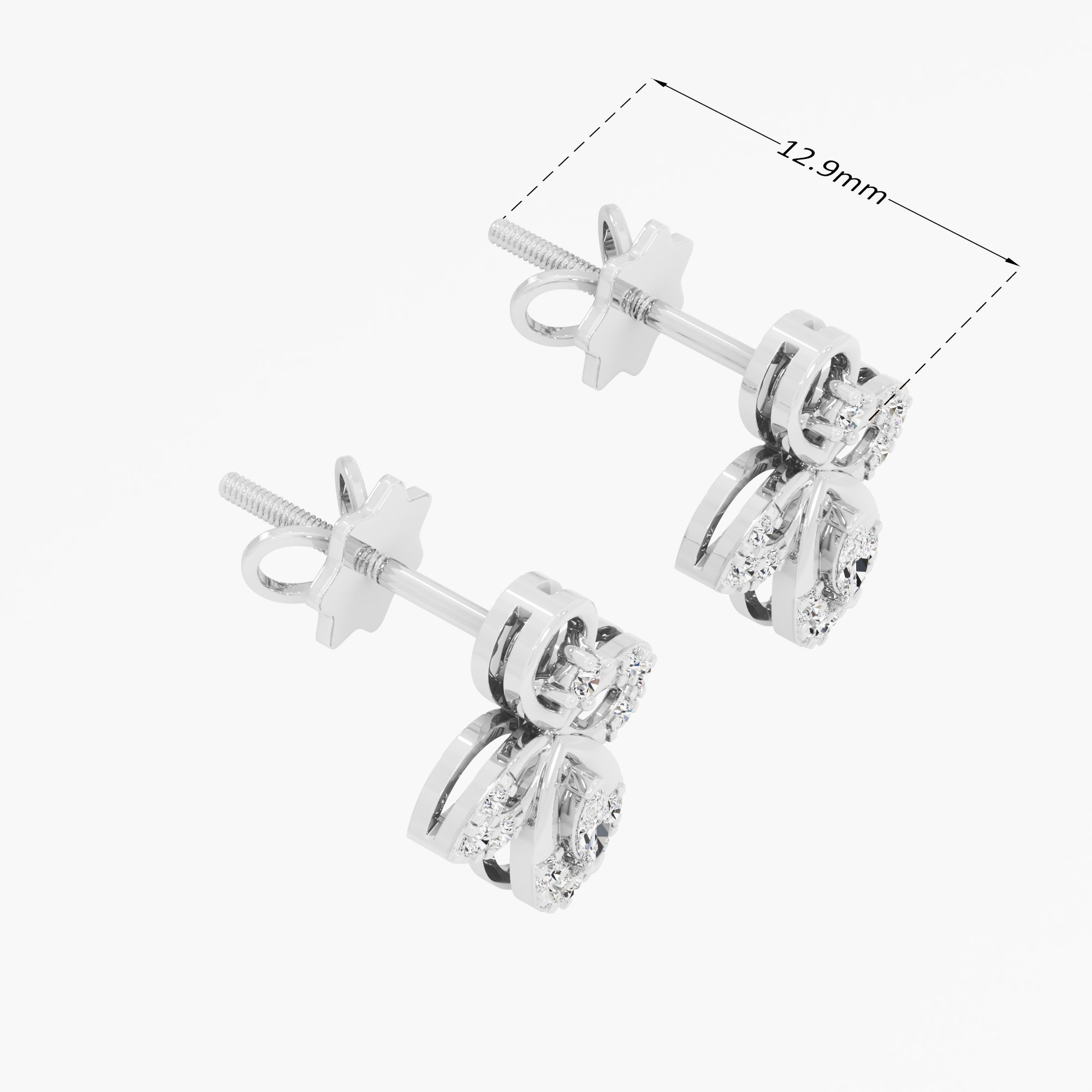 Verdant Drop Drops Earrings in 9KT White Gold (Diamond Quality: FG-VVS VS)